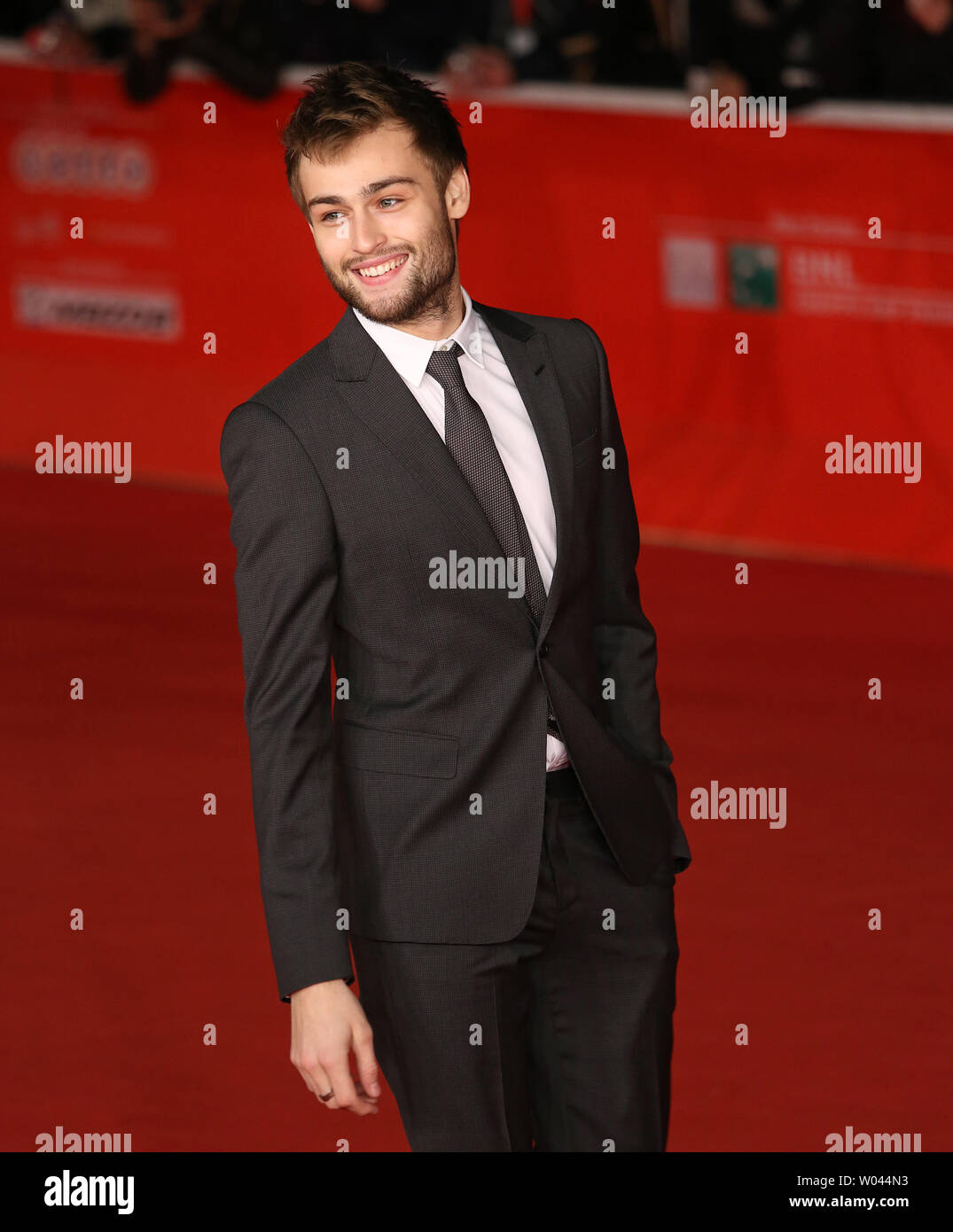 Douglas Booth arrives on the red carpet before the screening of the film 'Romeo and Juliet' during the 8th annual Rome International Film Festival in Rome on November 11, 2013.   UPI/David Silpa Stock Photo