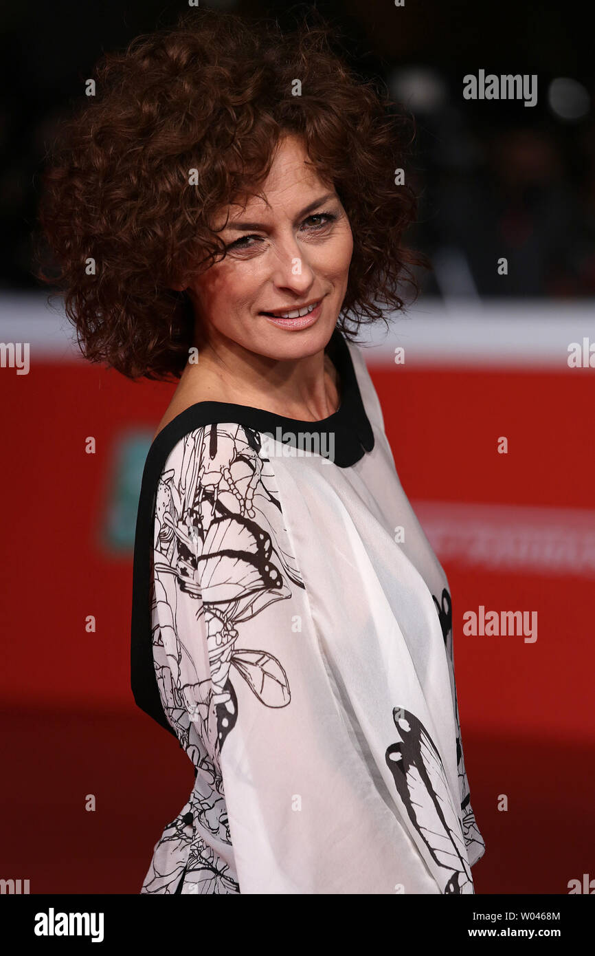 Lidia Vitale arrives on the red carpet before the screening of the film 'Lo Chiamavano Jeeg Robot' at the 10th annual Rome International Film Festival in Rome on October 17, 2015.   UPI/David Silpa Stock Photo