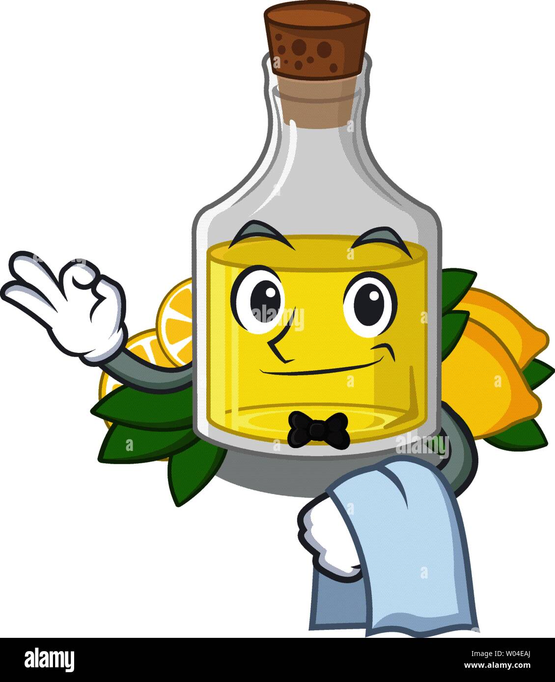 Waiter lemon oil isolated in the character Stock Vector Image & Art - Alamy