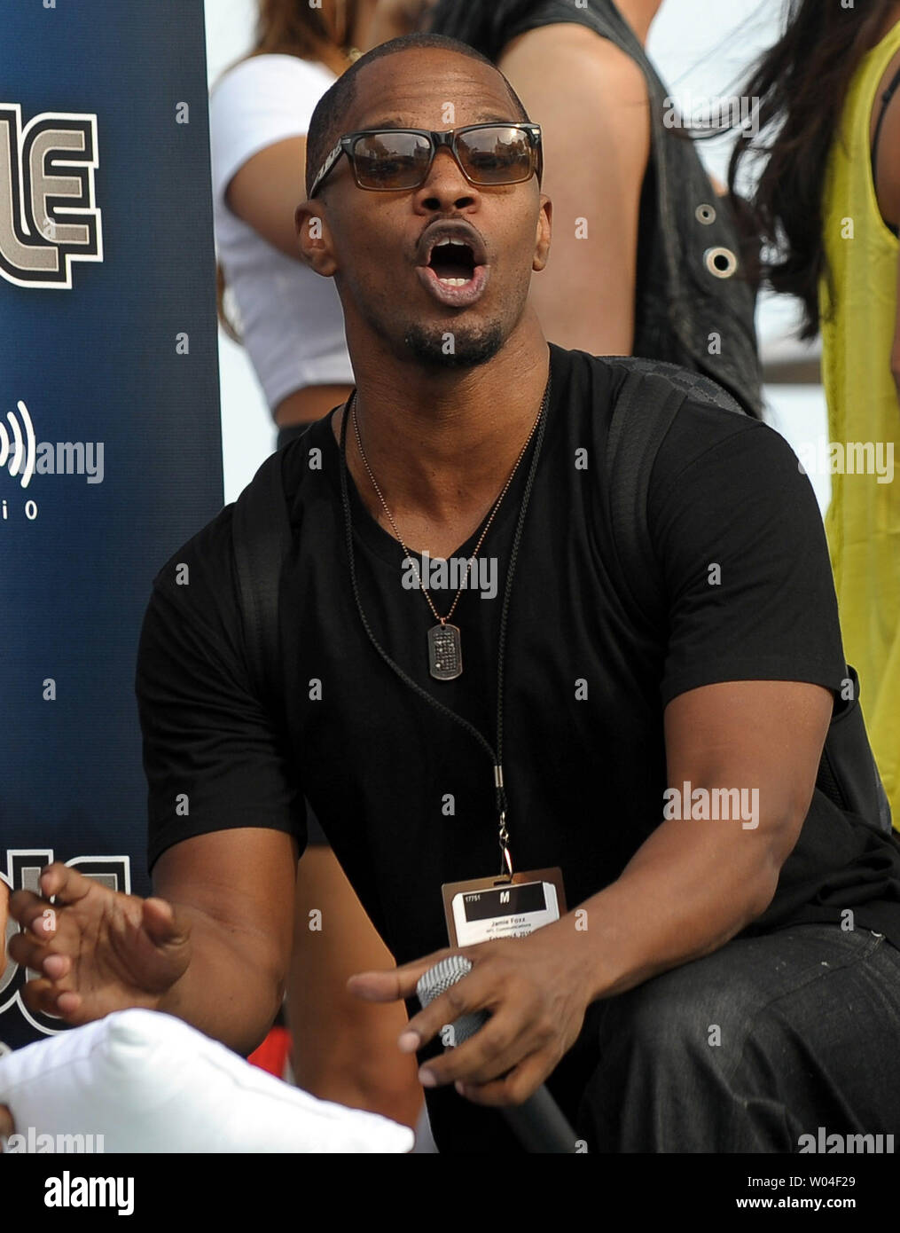 Jamie Foxx performs at the Bud Light Hotel during the week of Super Bowl XLIV in Miami Beach, Florida, on February 5, 2010.  Super Bowl XLIV will feature the New Orleans Saints vs. the Indianapolis Colts on February 7.   UPI/Rob Hobson Stock Photo