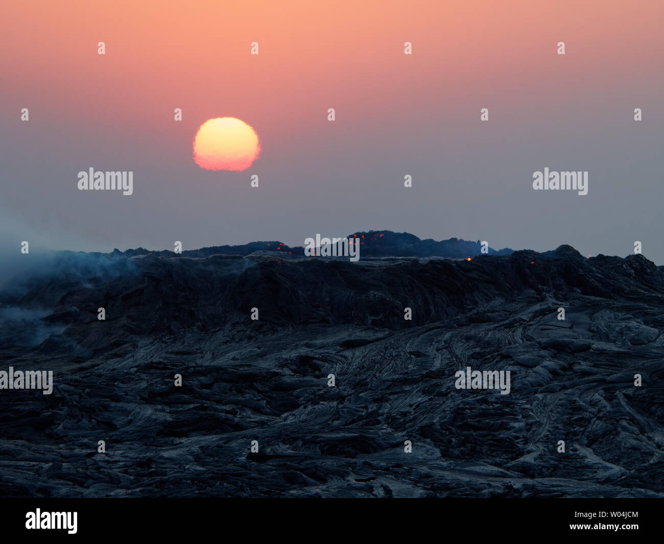 sunrise over erta ale in ethiopia Stock Photo - Alamy