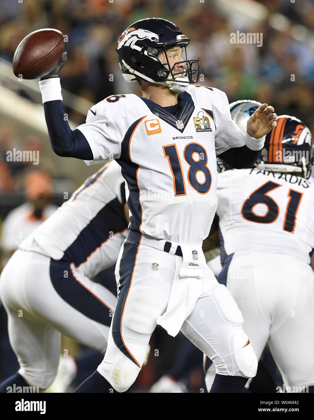 Denver Broncos quarterback Peyton Manning completes a third quarter ...