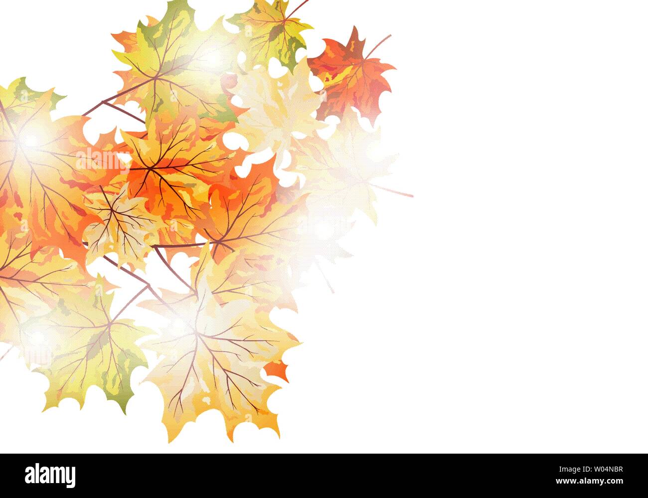 Autumn maple leaves background. Vector illustration with transparency ...
