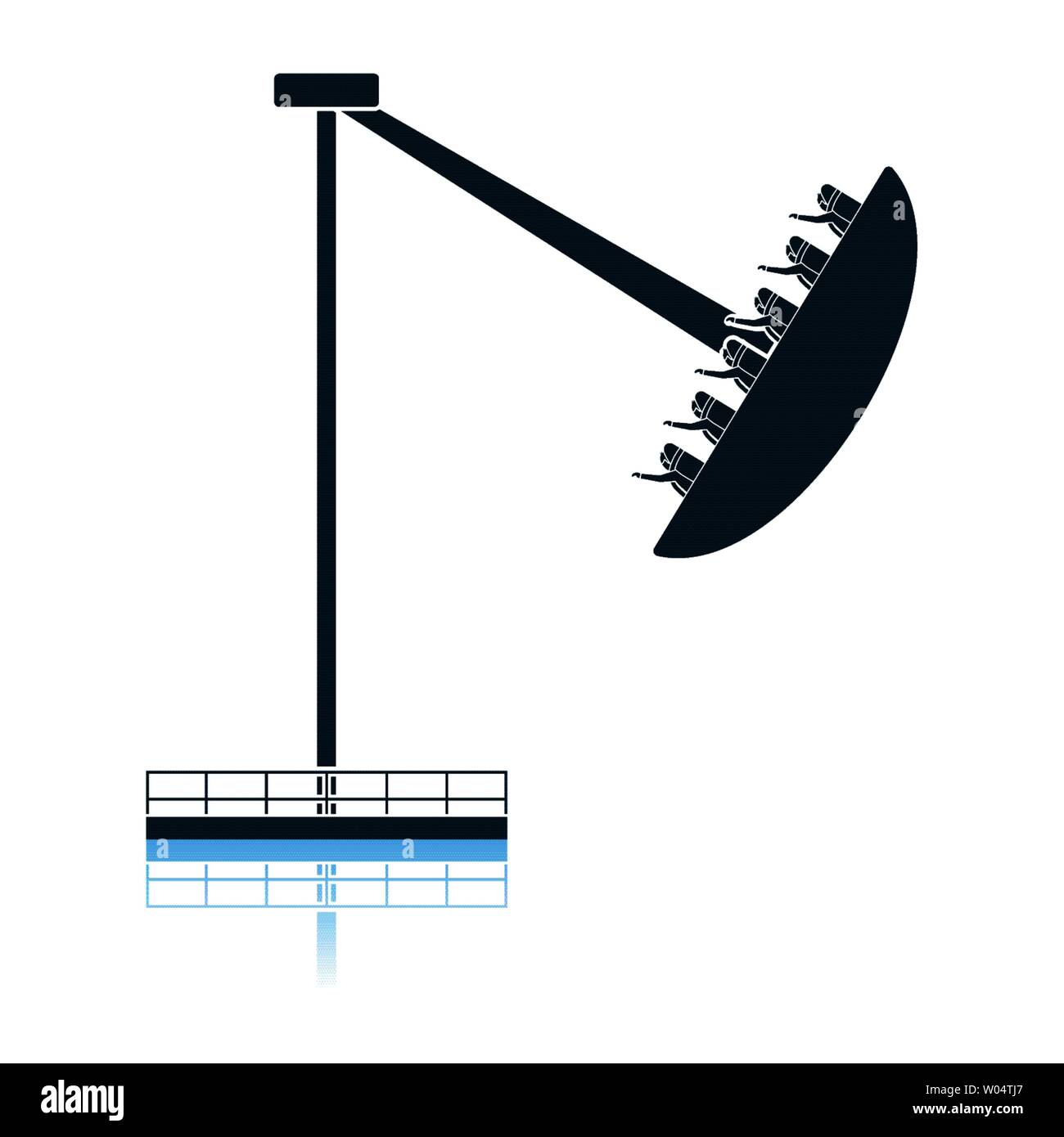 Boat The Carousel Icon. Shadow Reflection Design. Vector Illustration. Stock Vector