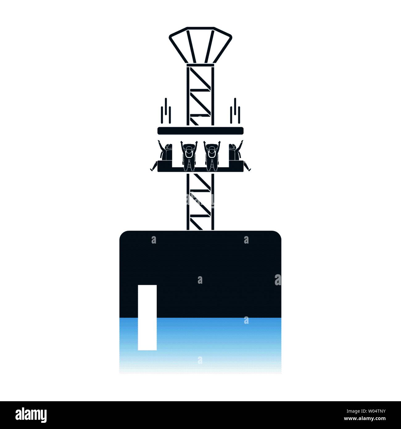 Free-fall Ride Icon. Shadow Reflection Design. Vector Illustration ...