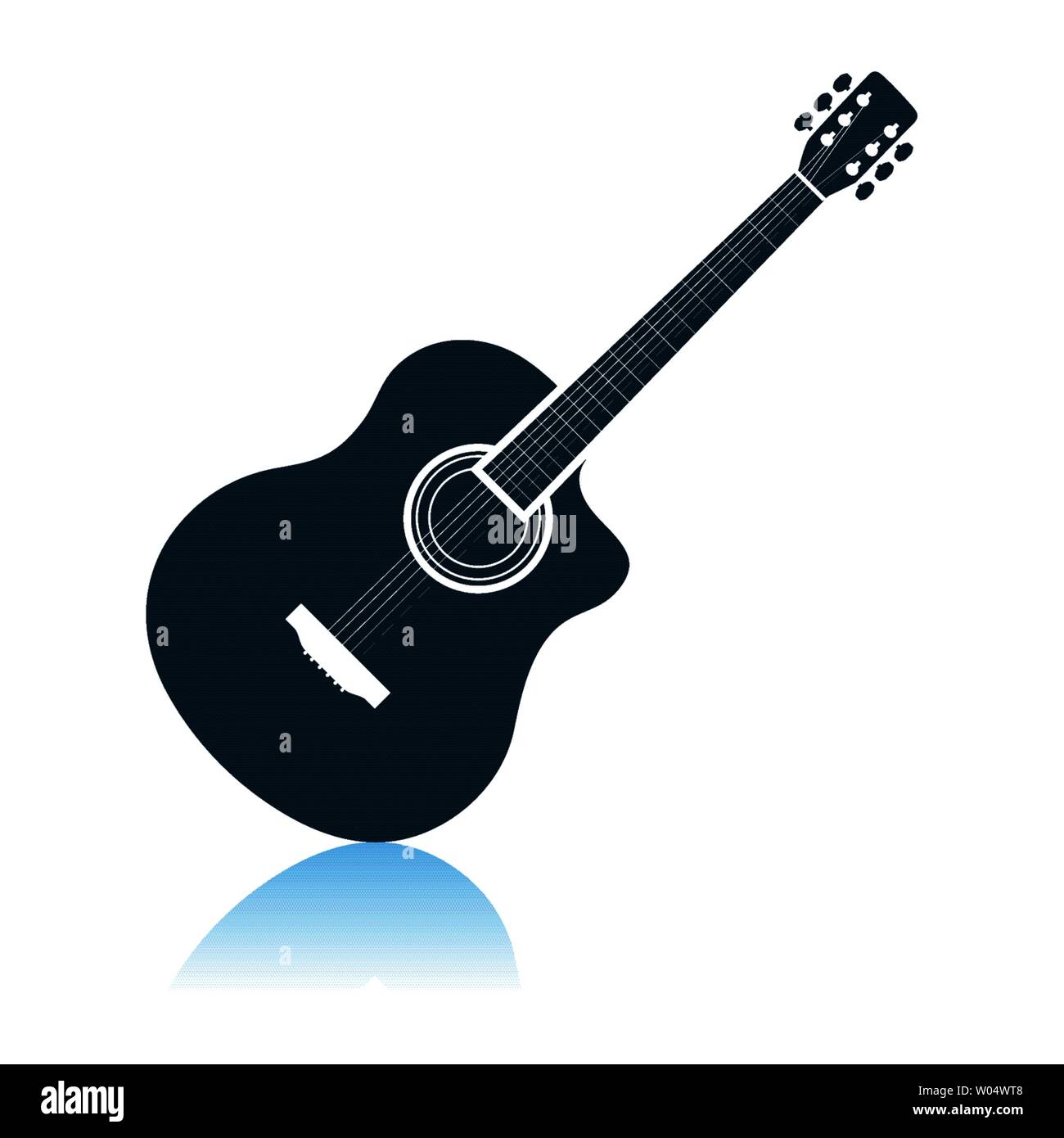 Acoustic Guitar Icon. Shadow Reflection Design. Vector Illustration Stock  Vector Image & Art - Alamy