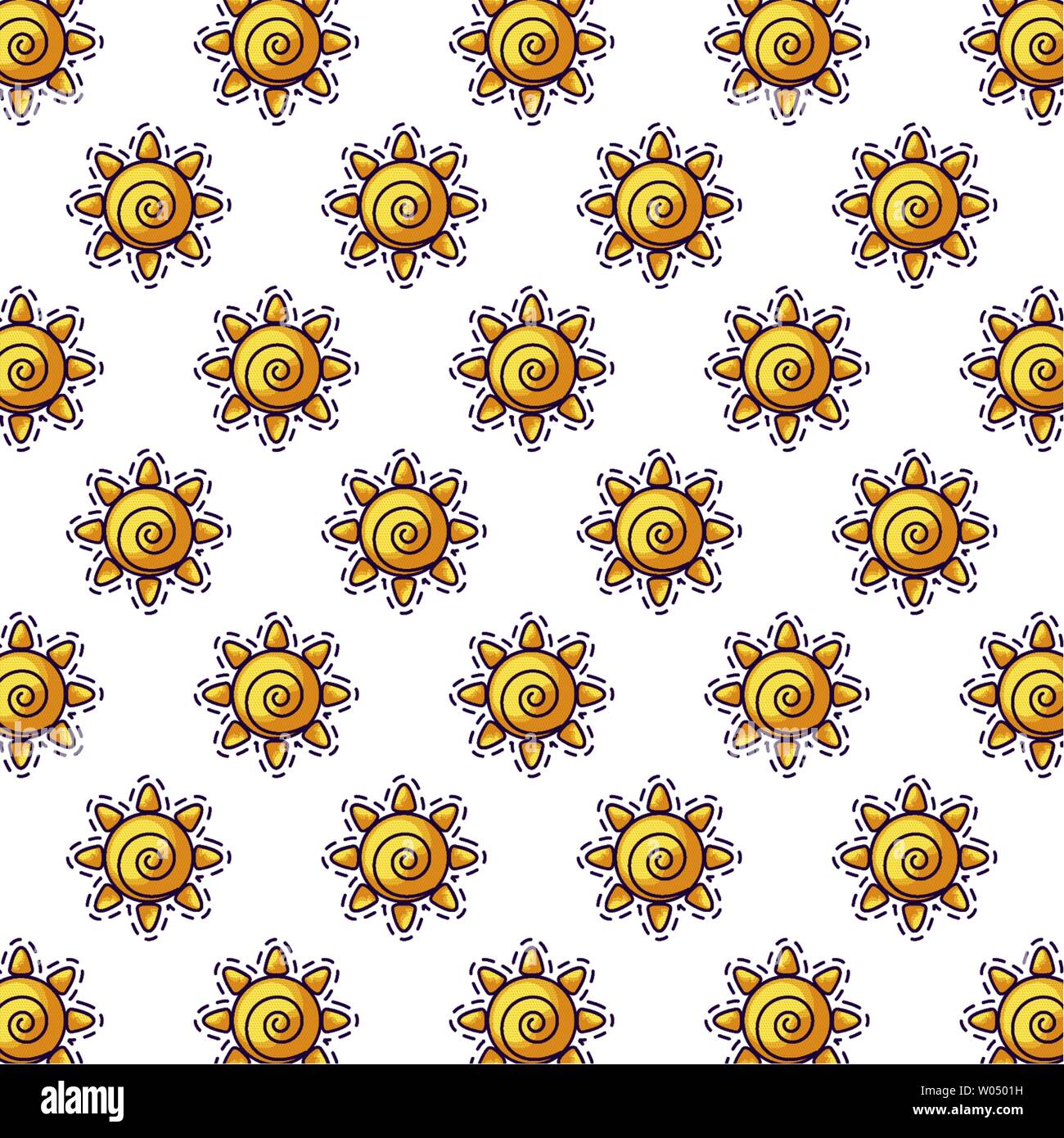 pattern patches of hot sun icon vector illustration design Stock Vector ...