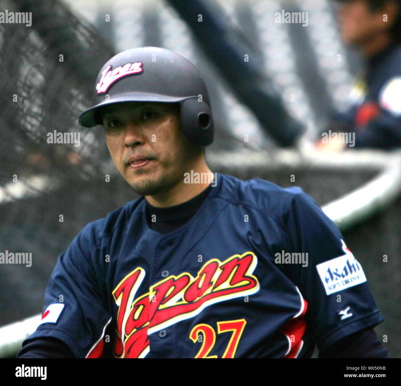 Catcher Motonobu Tanishige Of Team Japan Waits For The Final Game Of The World Baseball Classic To Start At Petco Park In San Diego Ca March 06 Japan Defeated Cuba To