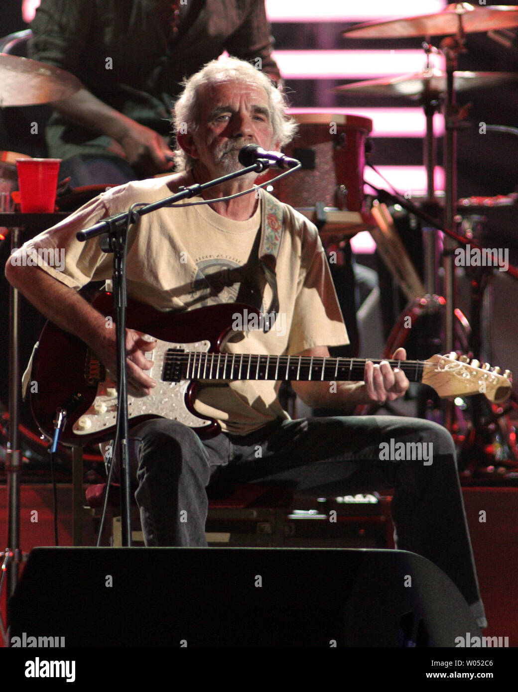J.J. Cale performs in concert with Eric Clapton at the ipayOne Center in San Diego on March 15, 2007.   (UPI Photo/Roger Williams) Stock Photo