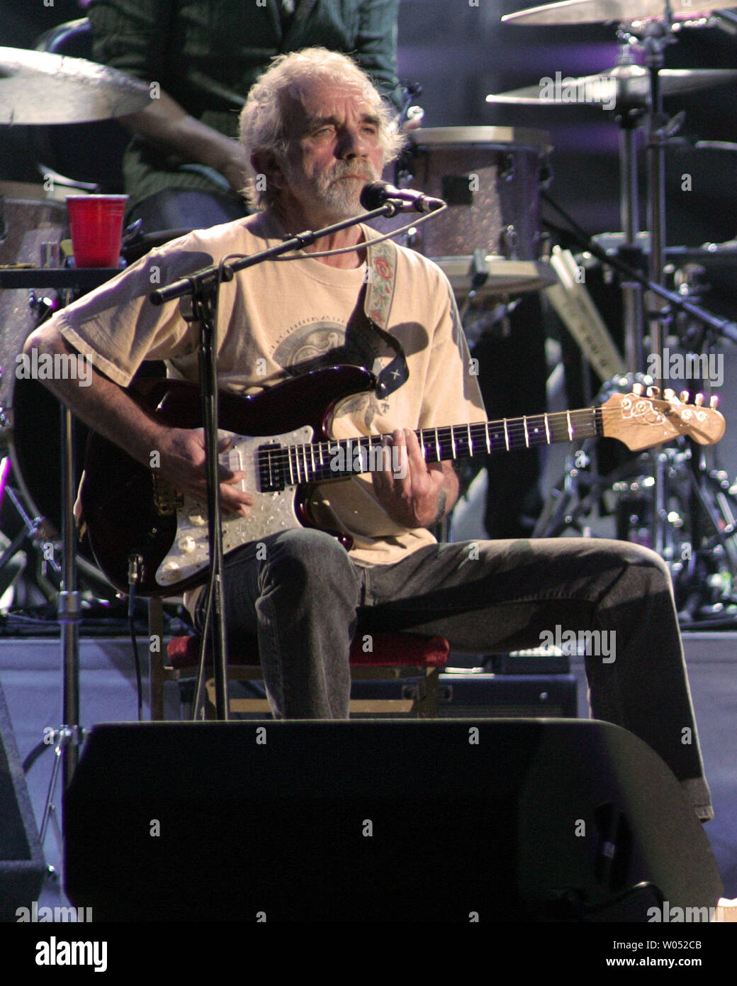 J.J. Cale performs in concert with Eric Clapton at the ipayOne Center in San Diego on March 15, 2007.   (UPI Photo/Roger Williams) Stock Photo