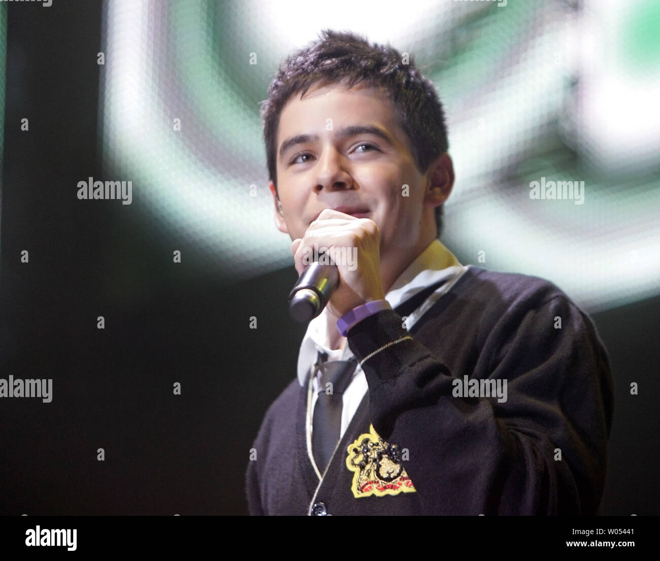 American Idol runner-up David Archuleta performs as part of the 'American Idols Live! Tour 2008' at the San Diego Sports Arena on July 2, 2008.   (UPI Photo/Roger Williams) Stock Photo