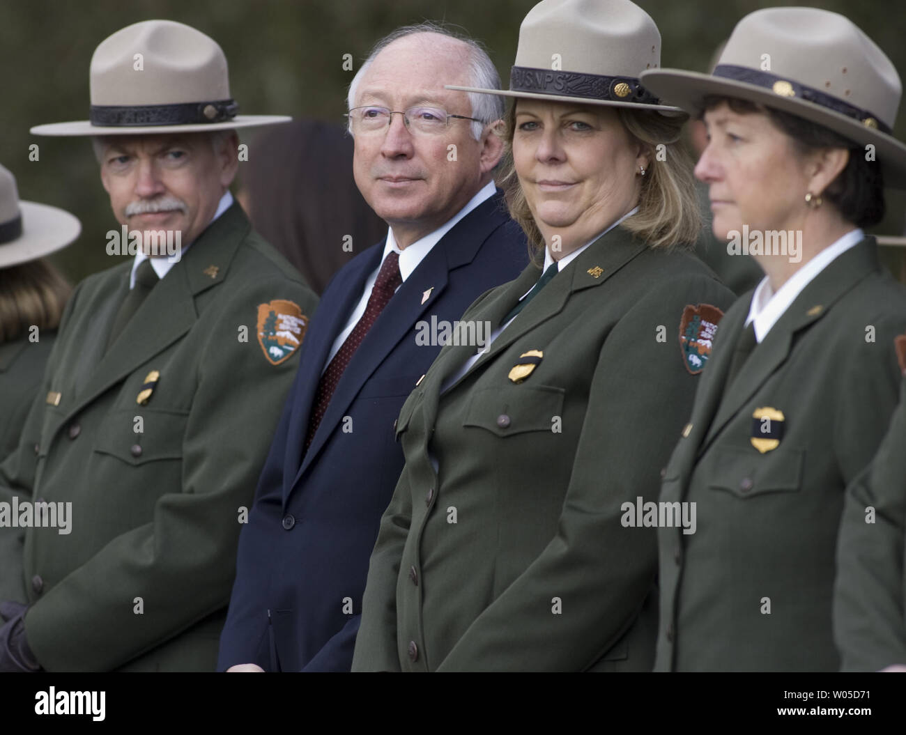 Secretary Of The Interior Ken Salazar Second From Left