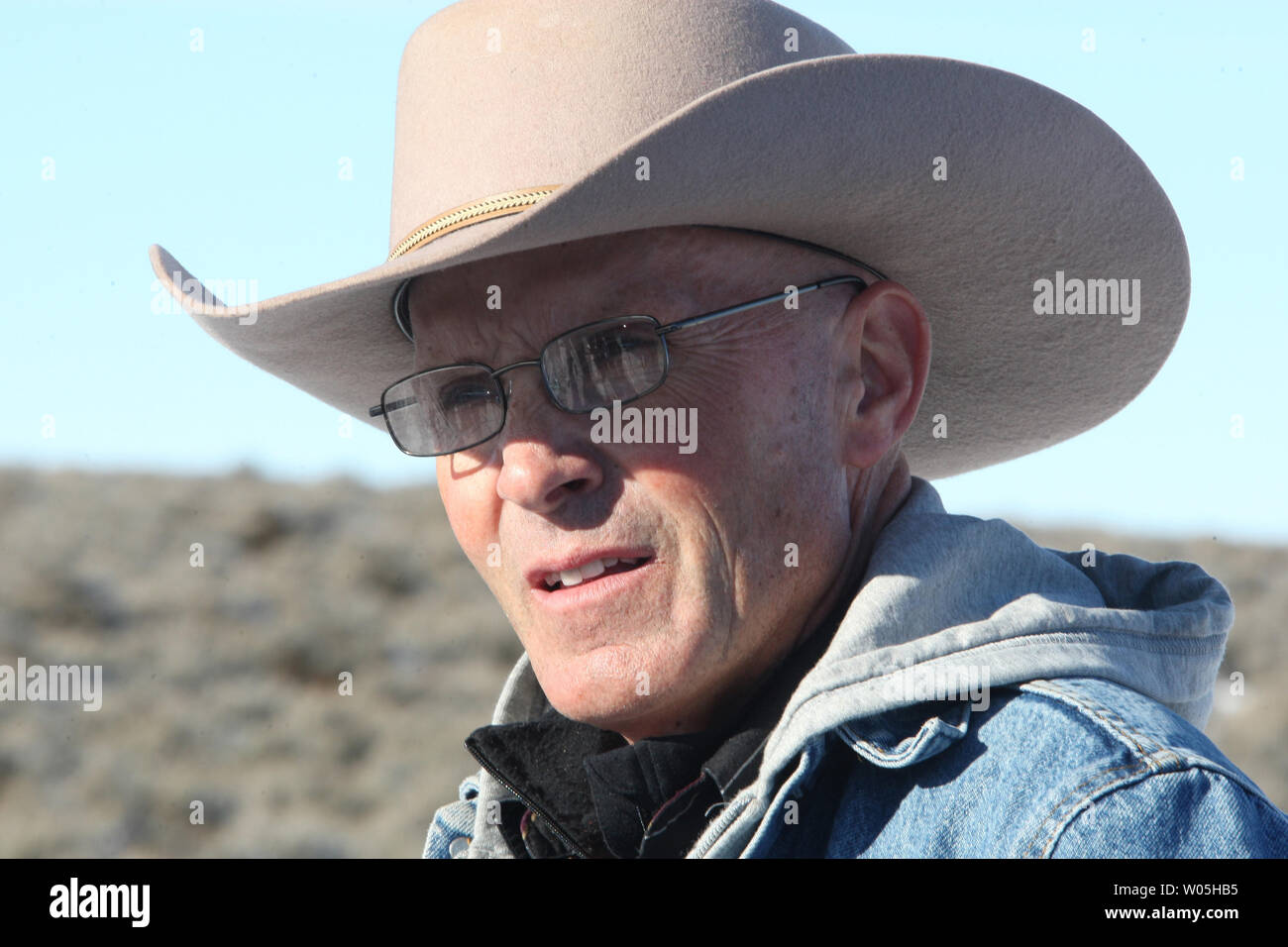 LaVoy Finicum, spokesman for the armed activists died after shots were fired when police stopped the group on Highway 395 as they headed to a public meeting January 27, 2016 near Burns, OR. Five of his cohorts, including Ammon and Ryan Bundy, the 40 and 43-year-old brothers leading the occupation were arrested at the scene. Ammon Bundy and about 20 other protesters took over the refuge on Jan. 2 after a rally to support the imprisoned local ranchers Dwight Hammond Jr., and his son, Steven Hammond.      Photo by Jim Bryant/UPI Stock Photo
