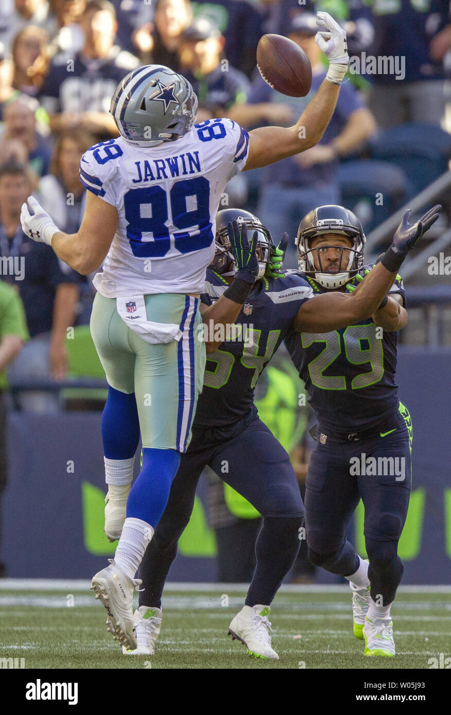 September 8, 2019: Dallas Cowboys tight end Blake Jarwin (89) catches a  pass and runs for a 28 yard touchdown during the first half of the NFL  football game between the New