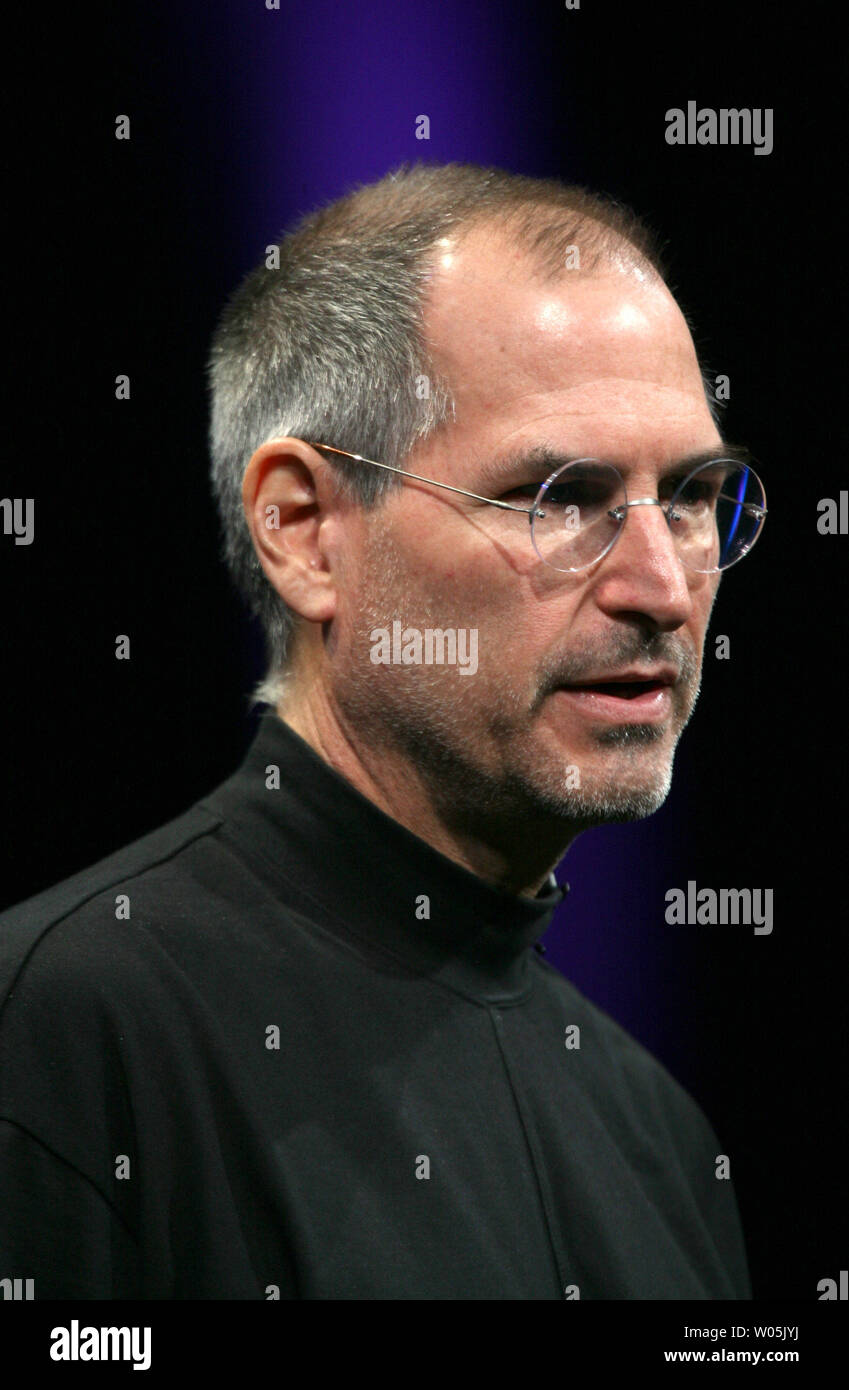 Steve Jobs, CEO of Apple Inc., speaks to the audience about the new iPhone, during the keynote