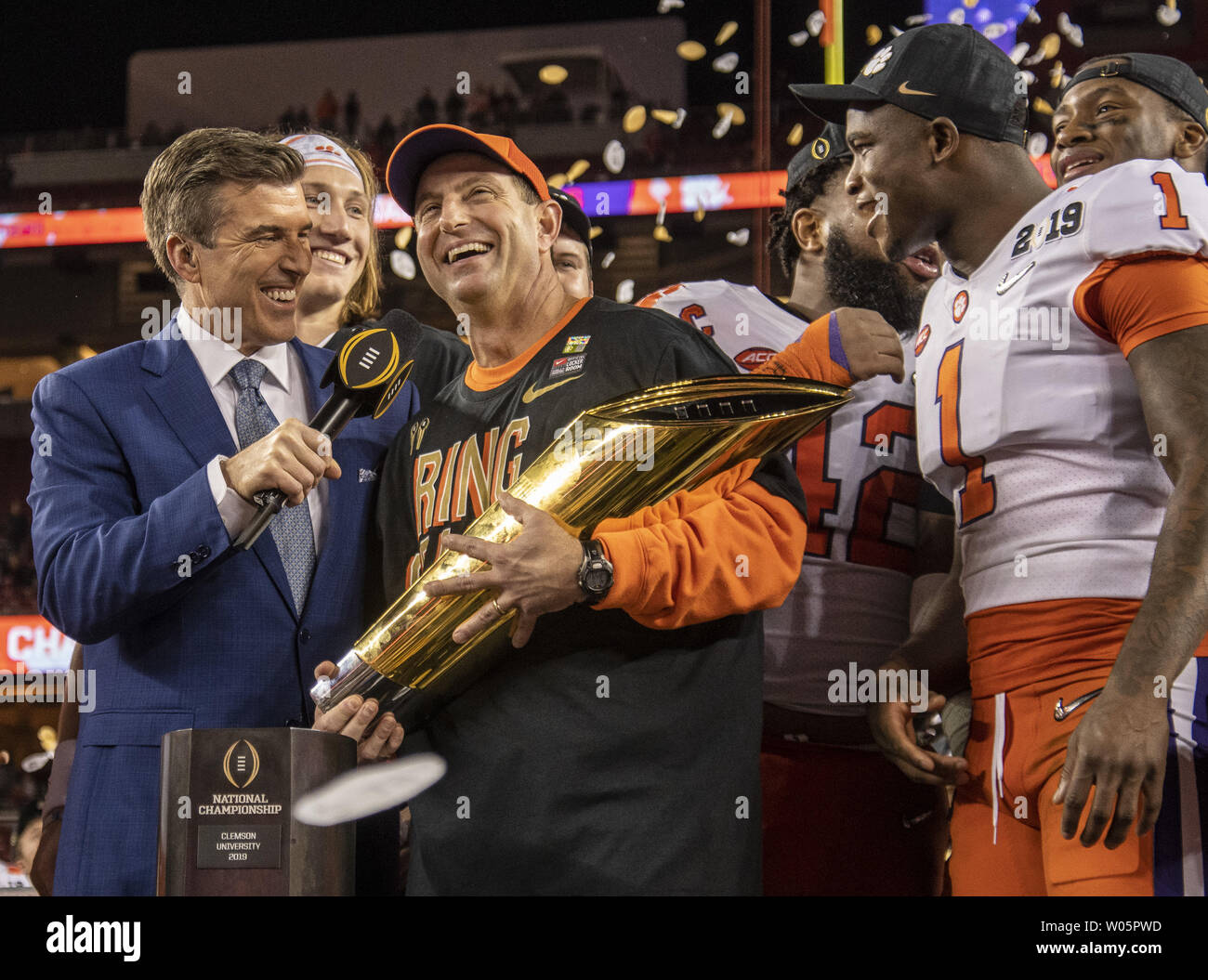 Clemson Tiger Head Football Coach Dabo Swinney Holds The Dr