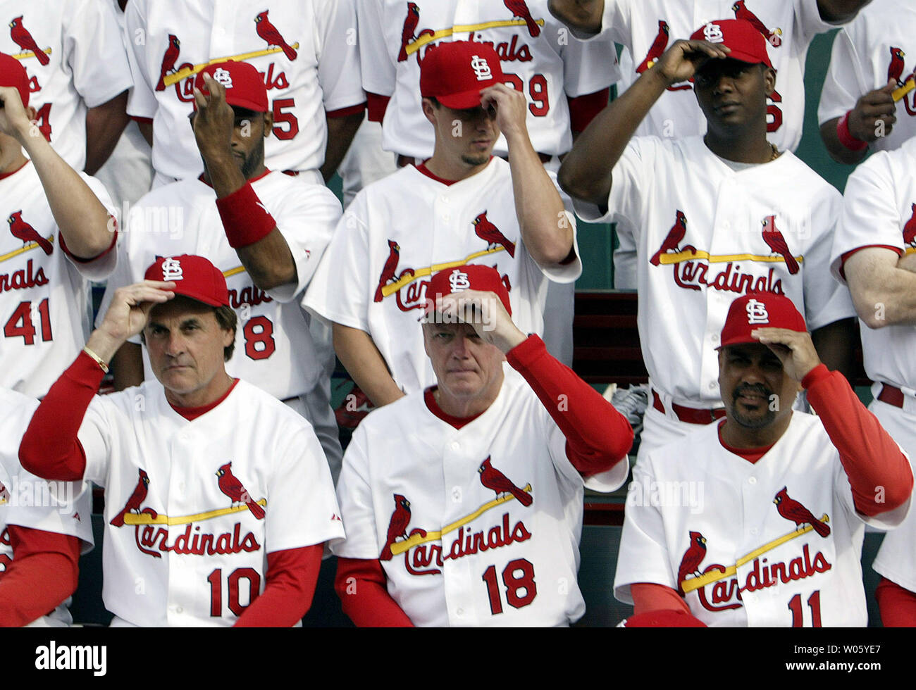 St. Louis Cardinals manager Tony LaRussa (10) pitching coach Dave