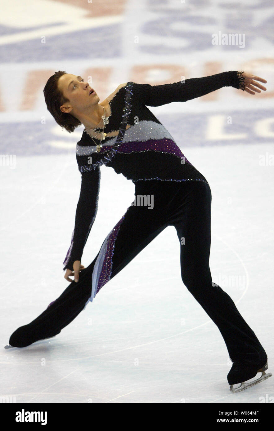 Johnny Weir performs his routine that put him in first place in the men