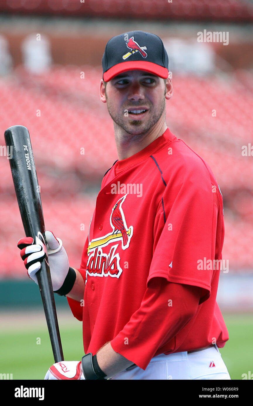 St. Louis Cardinals pitcher Chris Carpenter takes batting practice before a  game against the Houston Astros at Busch Stadium in St. Louis on May 30,  2006. Carpenter has been placed on the