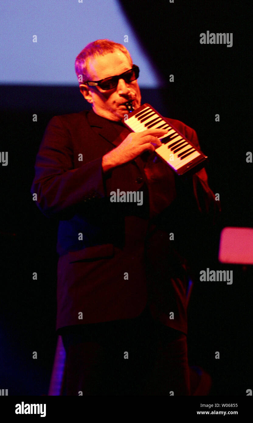 Steely Dan member Donald Fagen plays during the band's concert at the UMB Bank Pavilion in Earth City, Mo on September 4, 2006.   (UPI Photo/Bill Greenblatt) Stock Photo