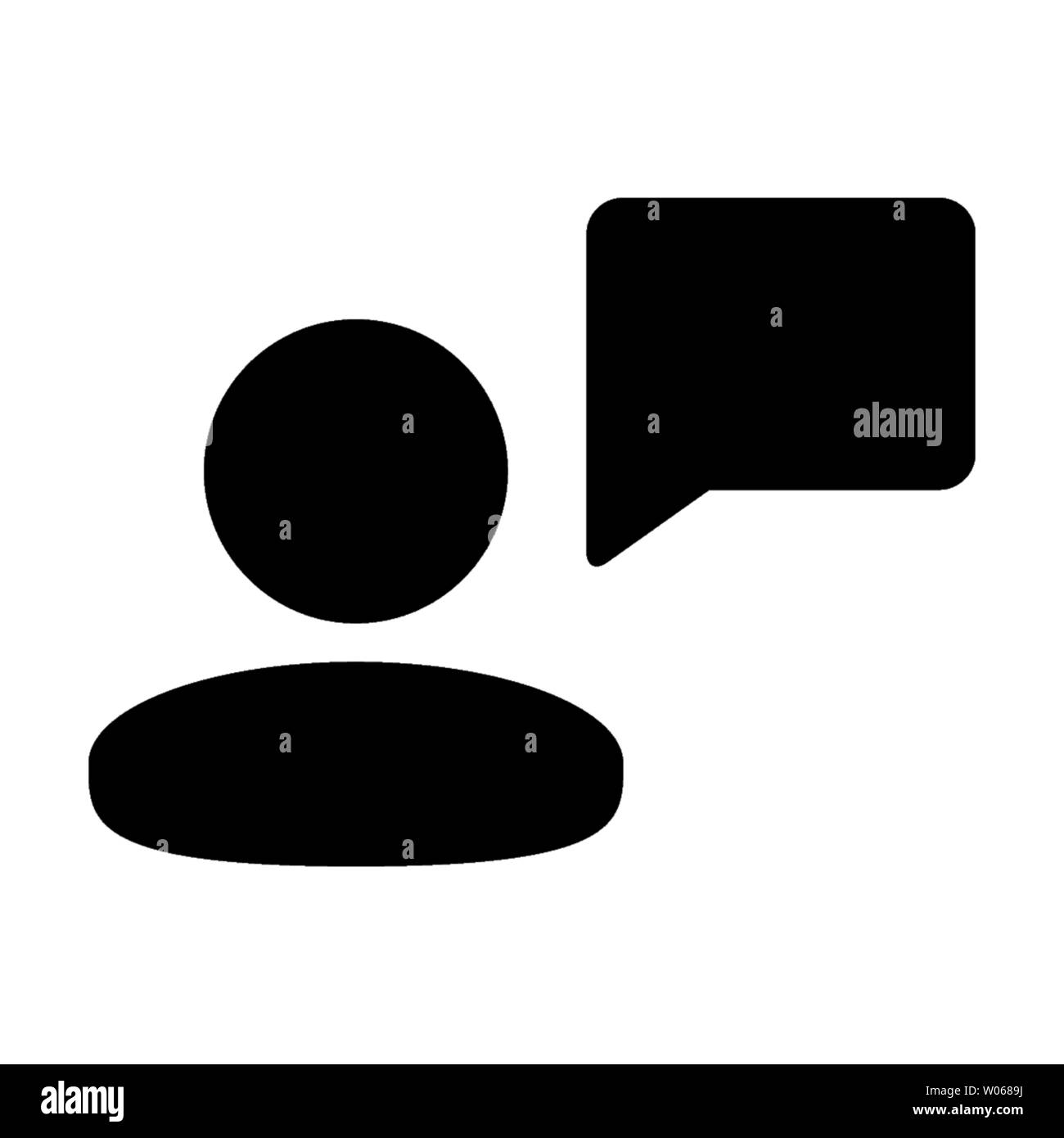 Message icon vector male person profile avatar with speech bubble ...