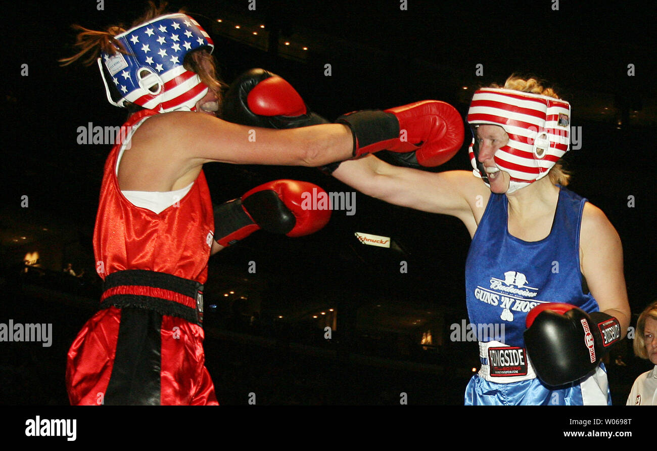 Gretchen Holt (L) of the West Alton, Missouri Fire Protection District