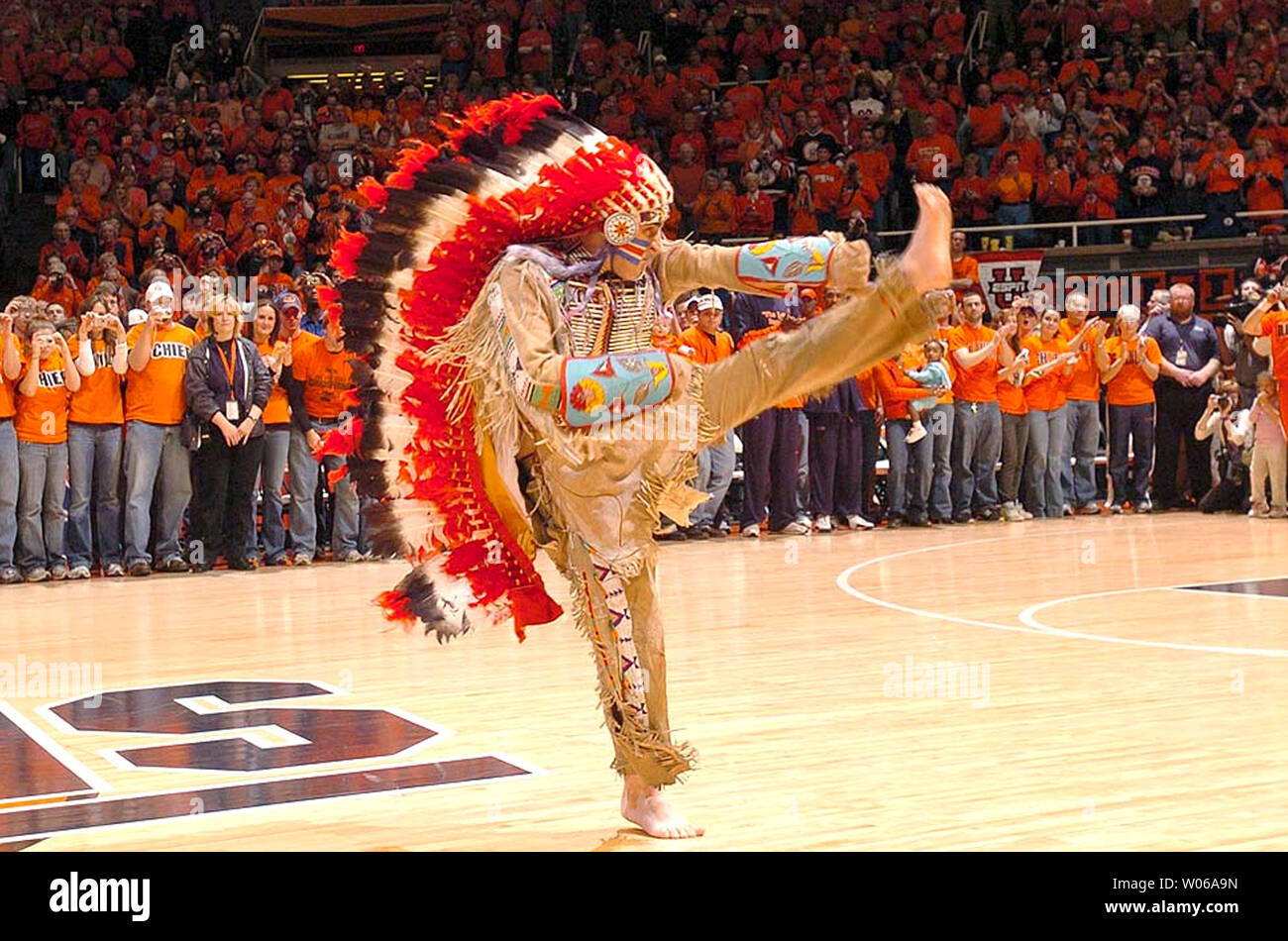 Chief Illiniwek The Mascot For The University Of Illinois For The Past