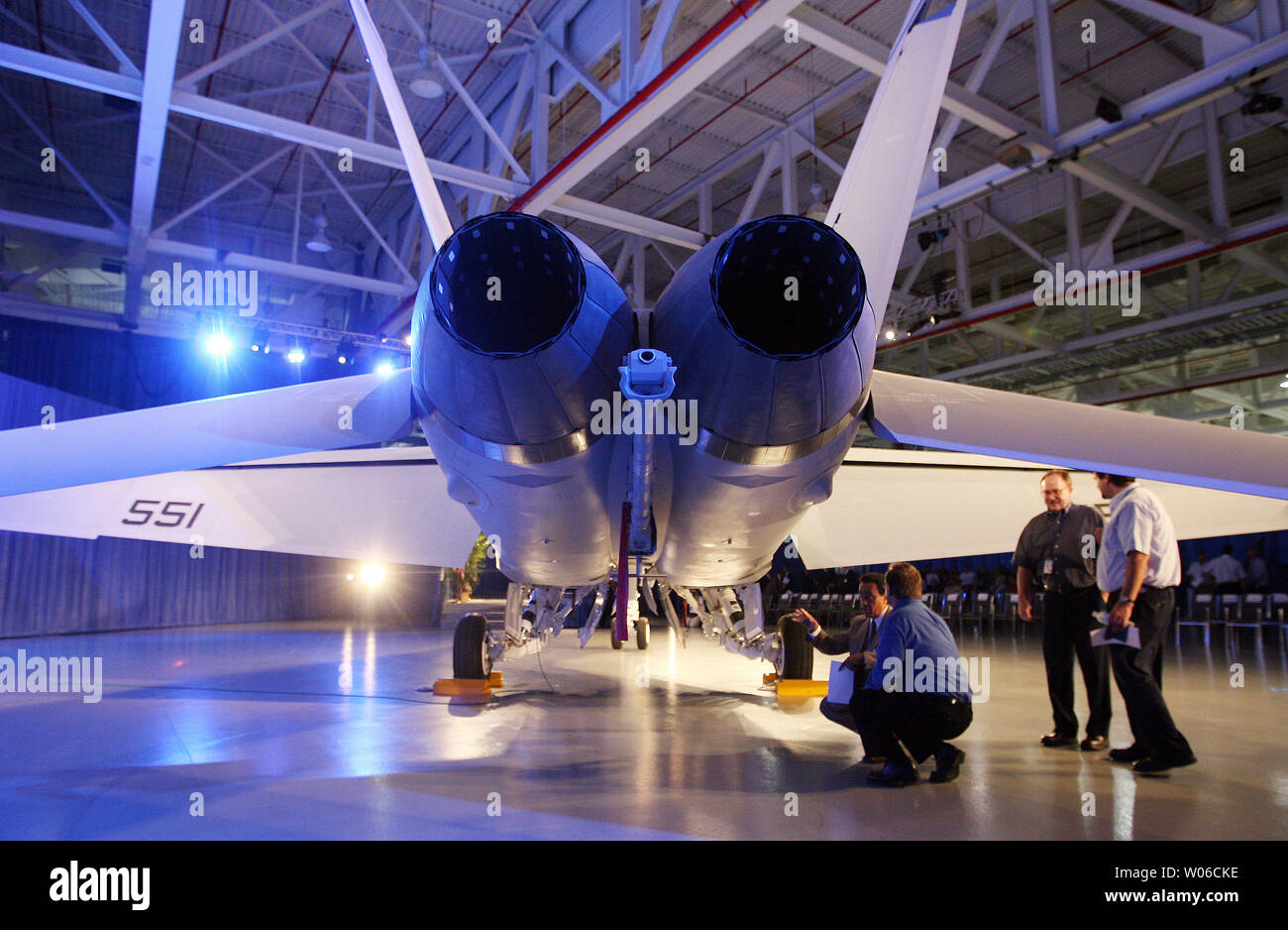 Visitors get a closer look at the new Boeing EA18G Growler fighter