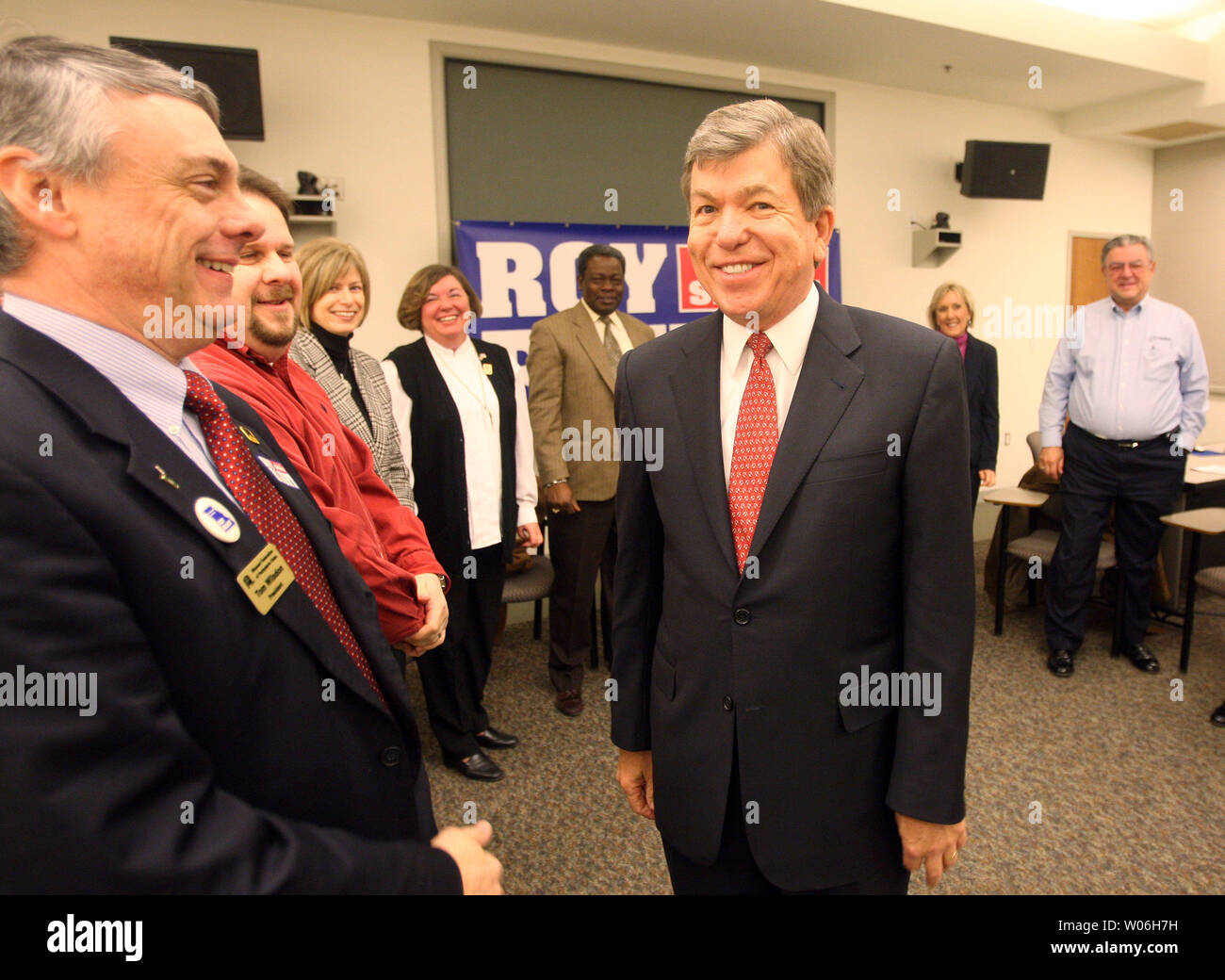 Rep. Roy Blunt (R-MO) announce that he is planing to run for the Missouri U.S. Senate seat in 2010, in St. Louis on February 19, 2009. Blunt, from Southwest Missouri, was the House Republican whip for the 110th United States Congress. (UPI Photo/Bill Greenblatt) Stock Photo