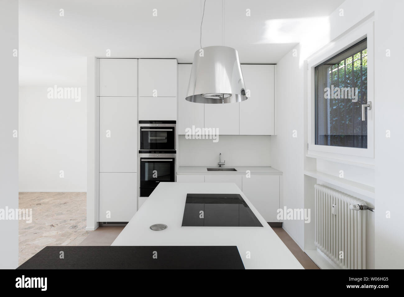 Modern minimal kitchen white Stock Photo