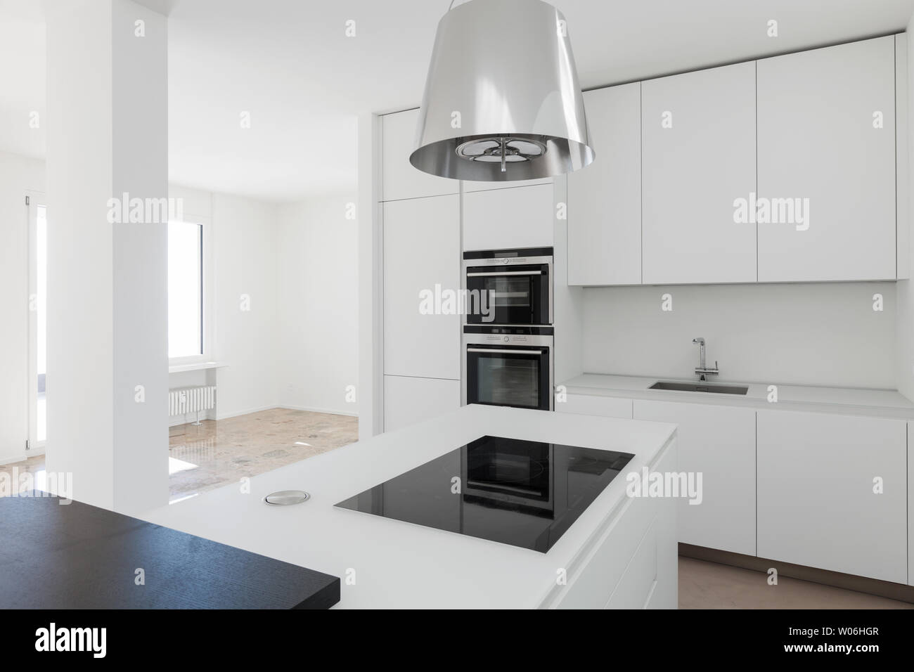 Modern minimal kitchen white Stock Photo