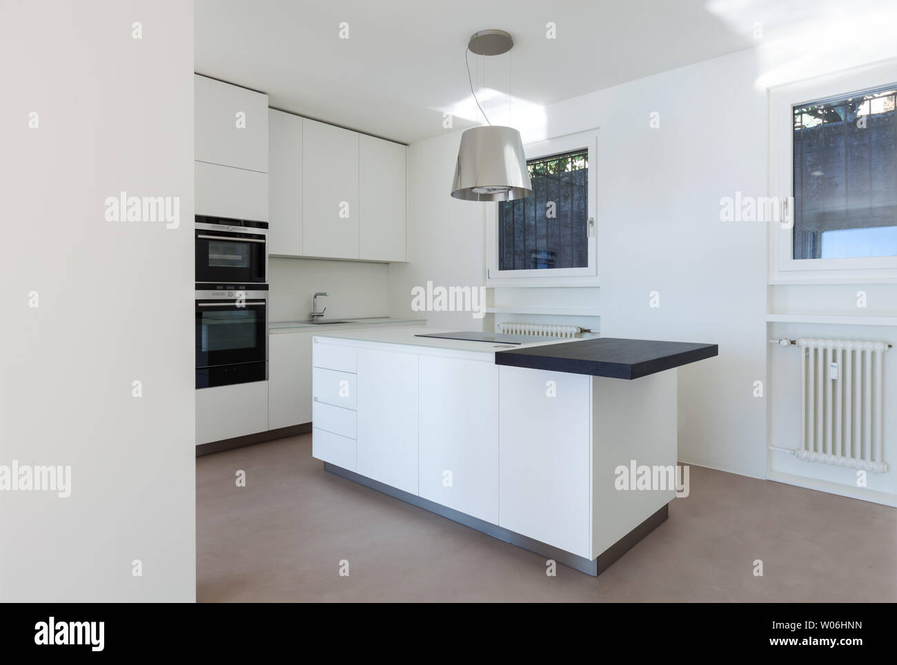 Modern minimal kitchen white Stock Photo