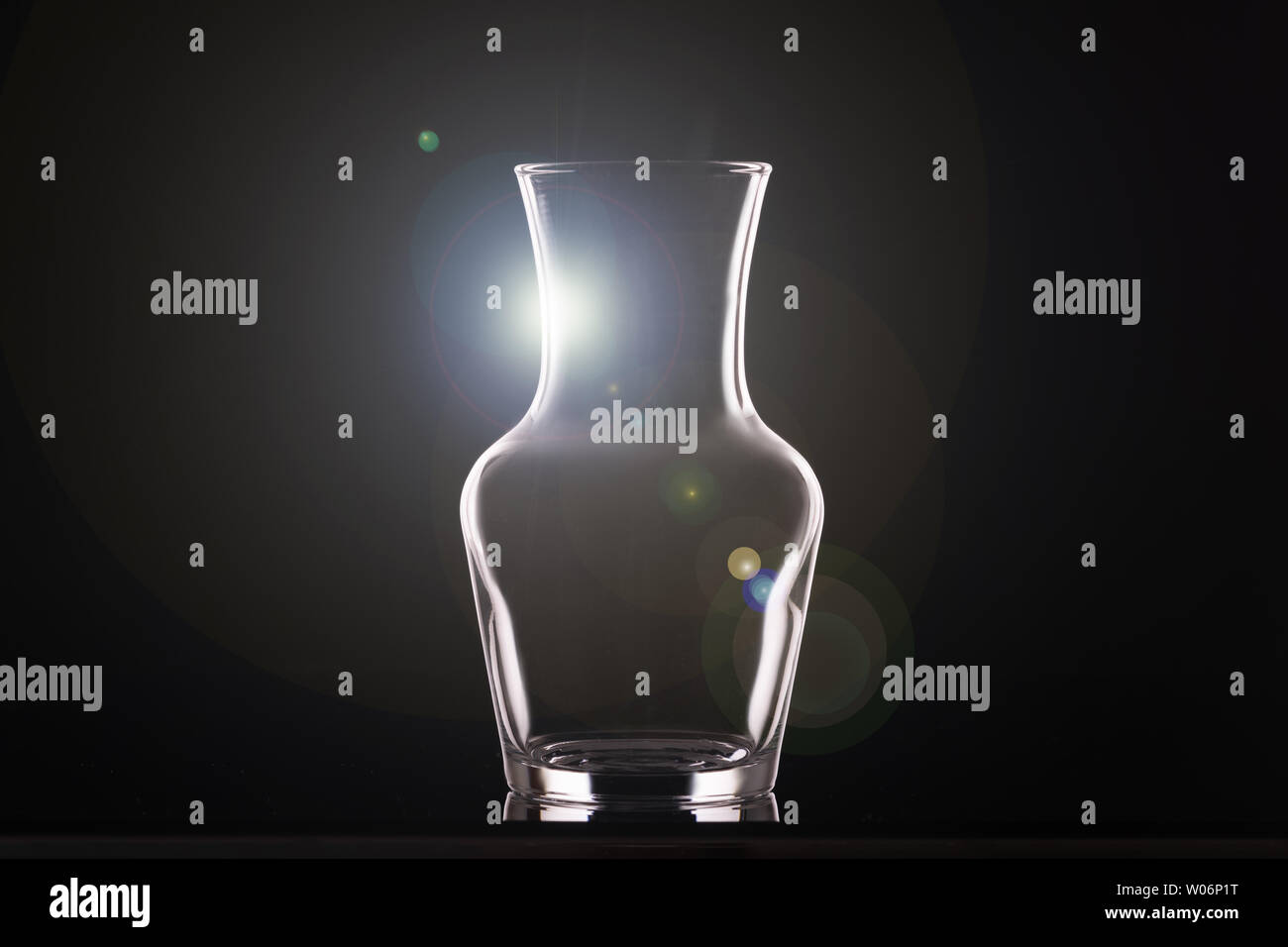 Outline Of A Glass Vase Over Black Background A Horizontal