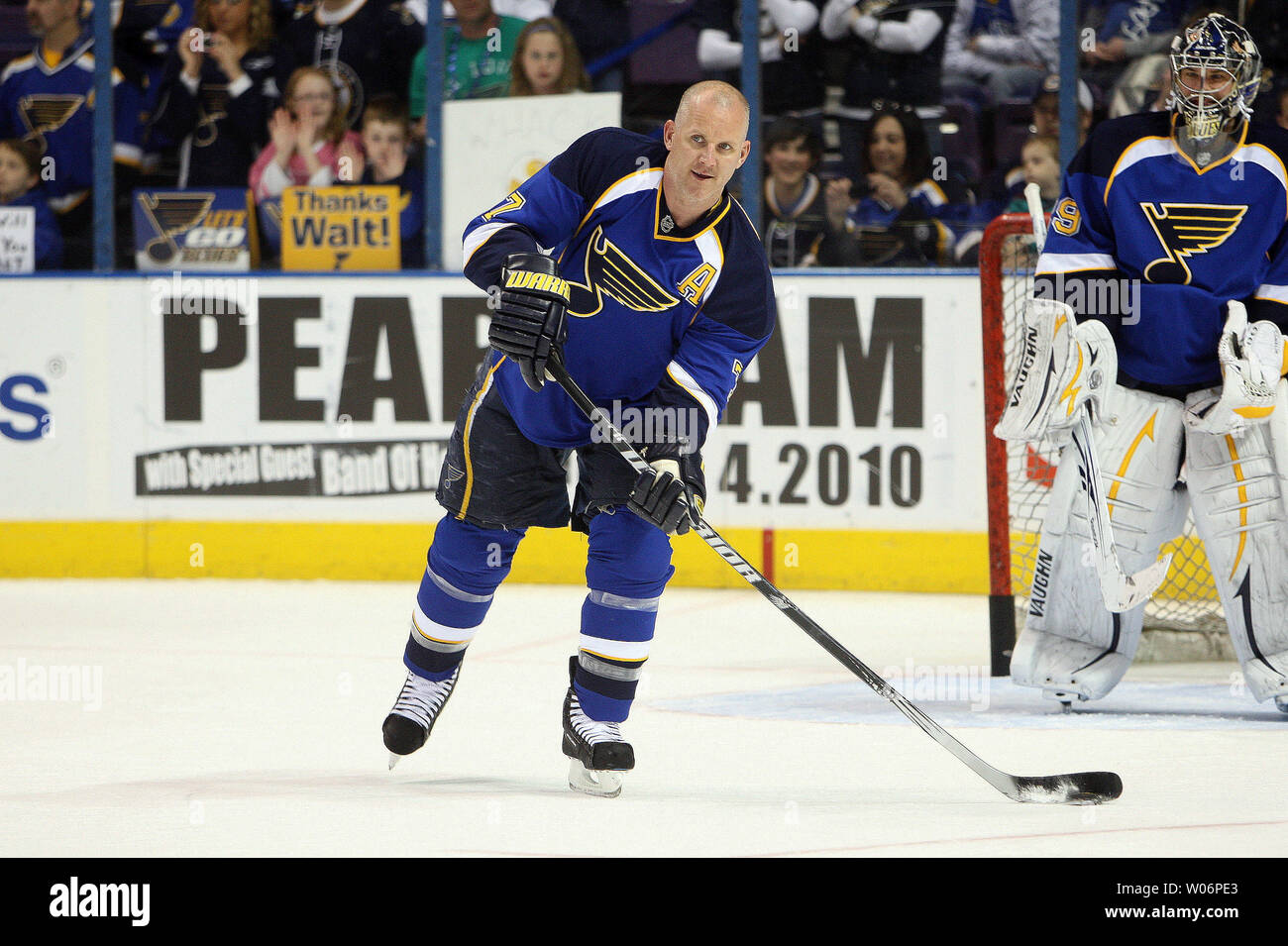 St. Louis Blues Keith Tkachuk takes a practice skate before his last career  hockey game at the Scottrade Center in St. Louis on April 9, 2010. Tkachuk  is retiring after 19 seasons