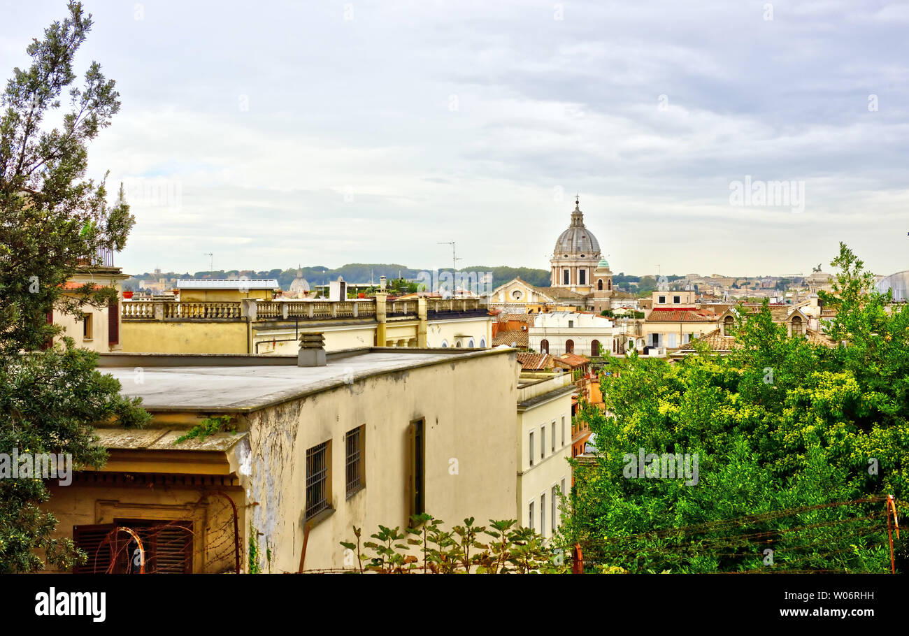 Beautiful panoramic cityscape of Rome, Italy, travel Europe, Stock Photo