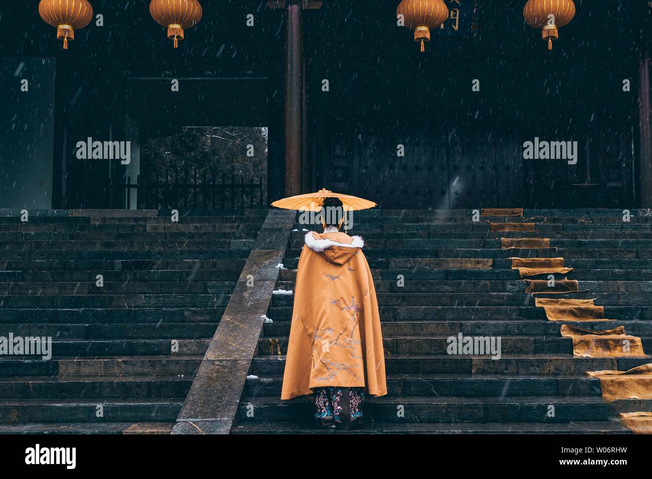 2019 Nanjing early snow, wind and snow see Jinling Stock Photo