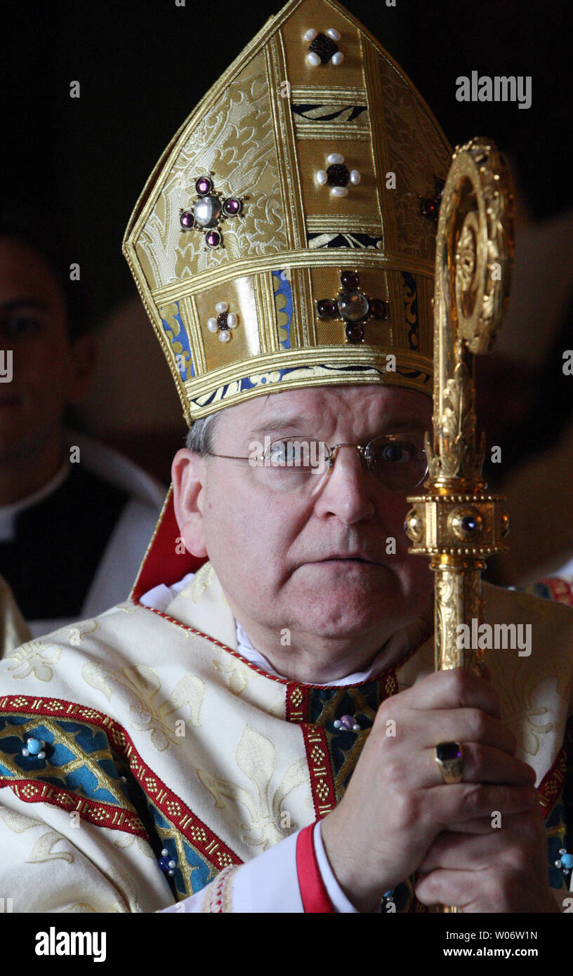 Former St. Louis Archbishop Raymond Burke shown in this 8/17/2008 file photo, has been named a new Cardinal by Pope Benedict XVI at his regular Wednesday audience in Vatican City on October 20, 2010. Burke, 62, was in St. louis for four years before leaving in 2008 to become head of the Vatican Supreme Court. UPI/Bill Greenblatt/FILES Stock Photo