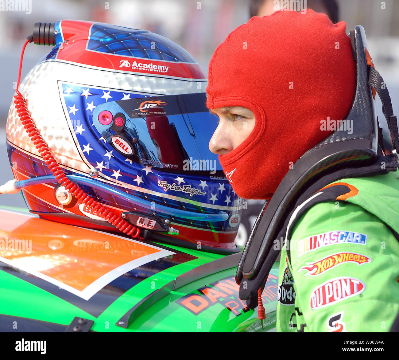 Danica Patrick 7 Suits Up In Her Fire Protection Head Gear On