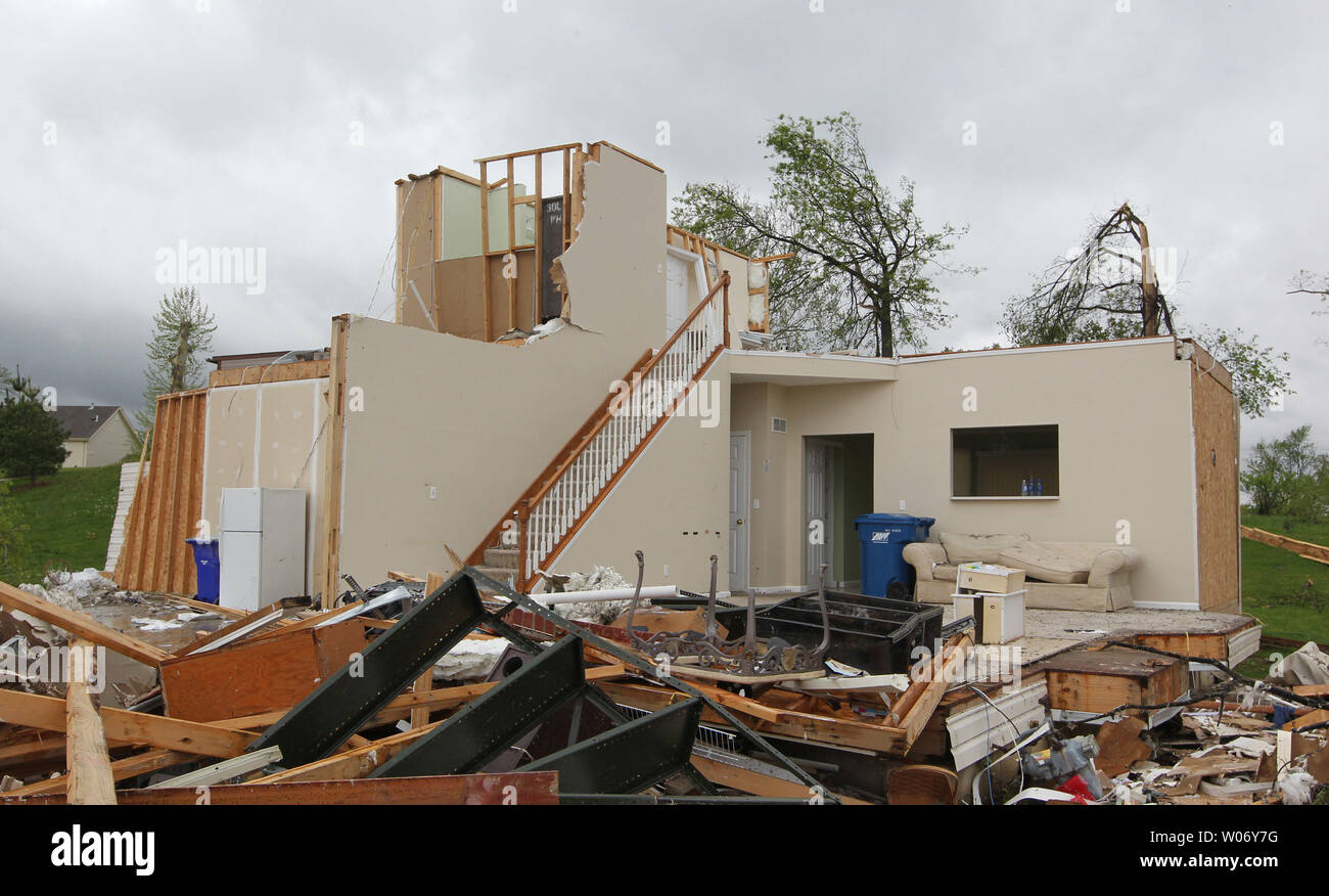 Most of this home has been blown away, three days after a tornado