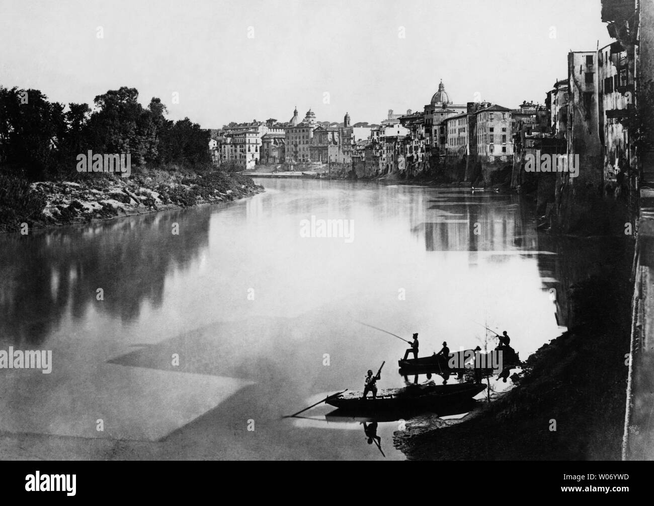porto di ripetta sul tevere a roma, 1860 Stock Photo - Alamy