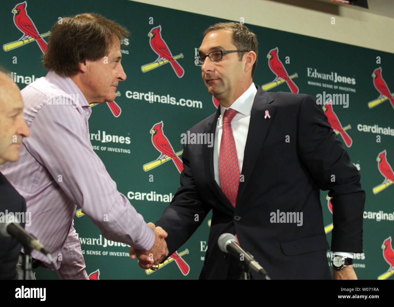 St. Louis Cardinals General Manager John Mozeliak announces player moves  and the reassignment of coaches during a press conference at Busch Stadium  on Friday, June, 9, 2017. (David Carson/St. Louis Post-Dispatch via