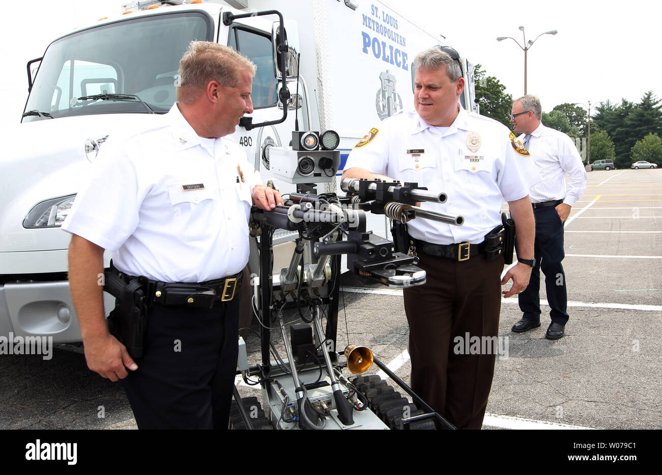 St. Louis Police Chief Sam Dotson (L) And St. Louis County Police Chief ...