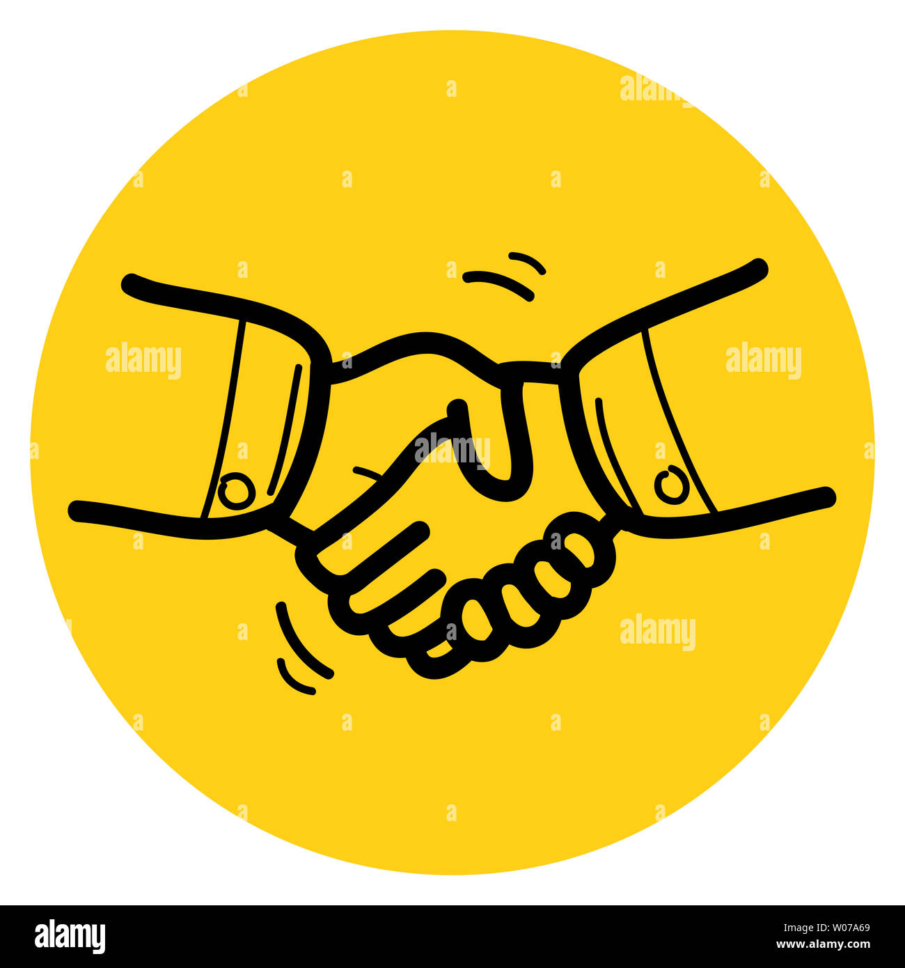 Handshake sketch icon illustration. Stock Photo
