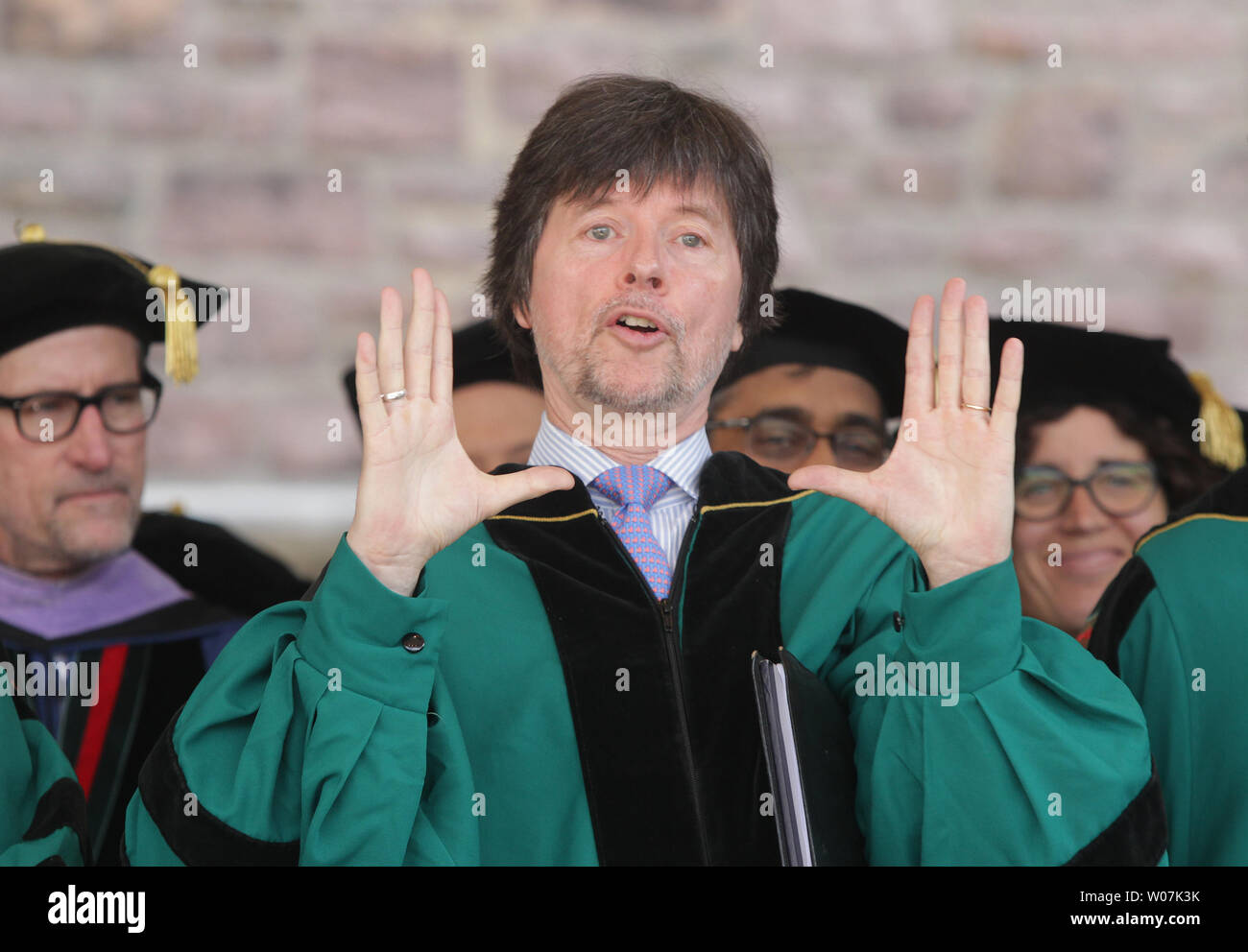 Award winning director Ken Burns communicates with friends using his