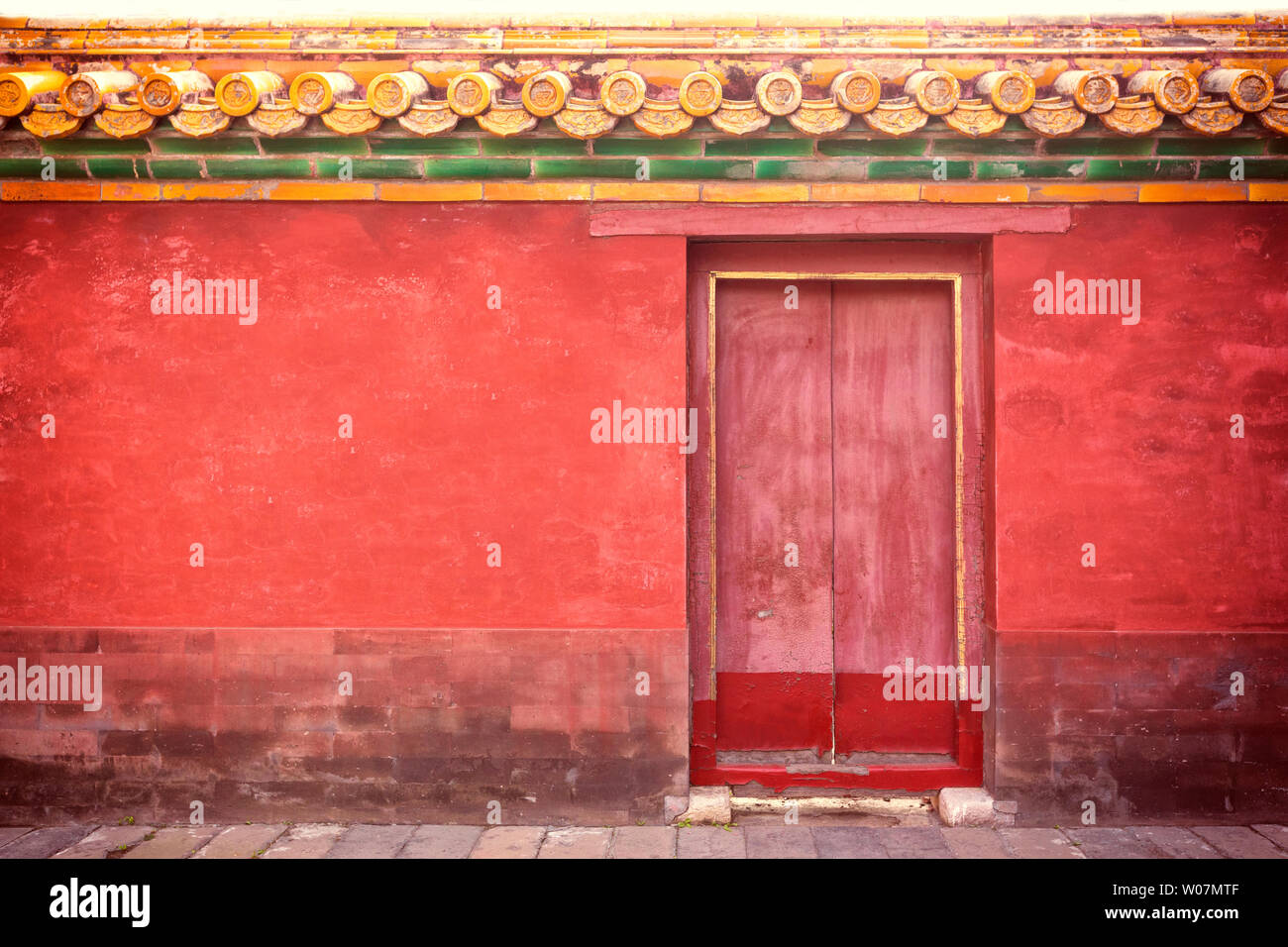 The red wall in the Forbidden City Stock Photo