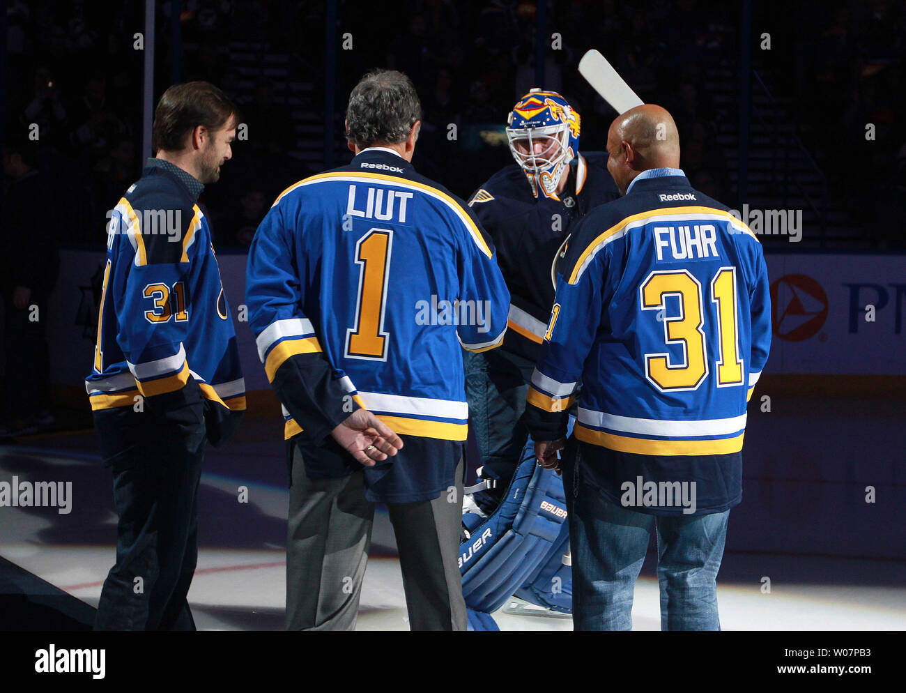 St. Louis Blues Mike Liut Vintage Throwback Jersey