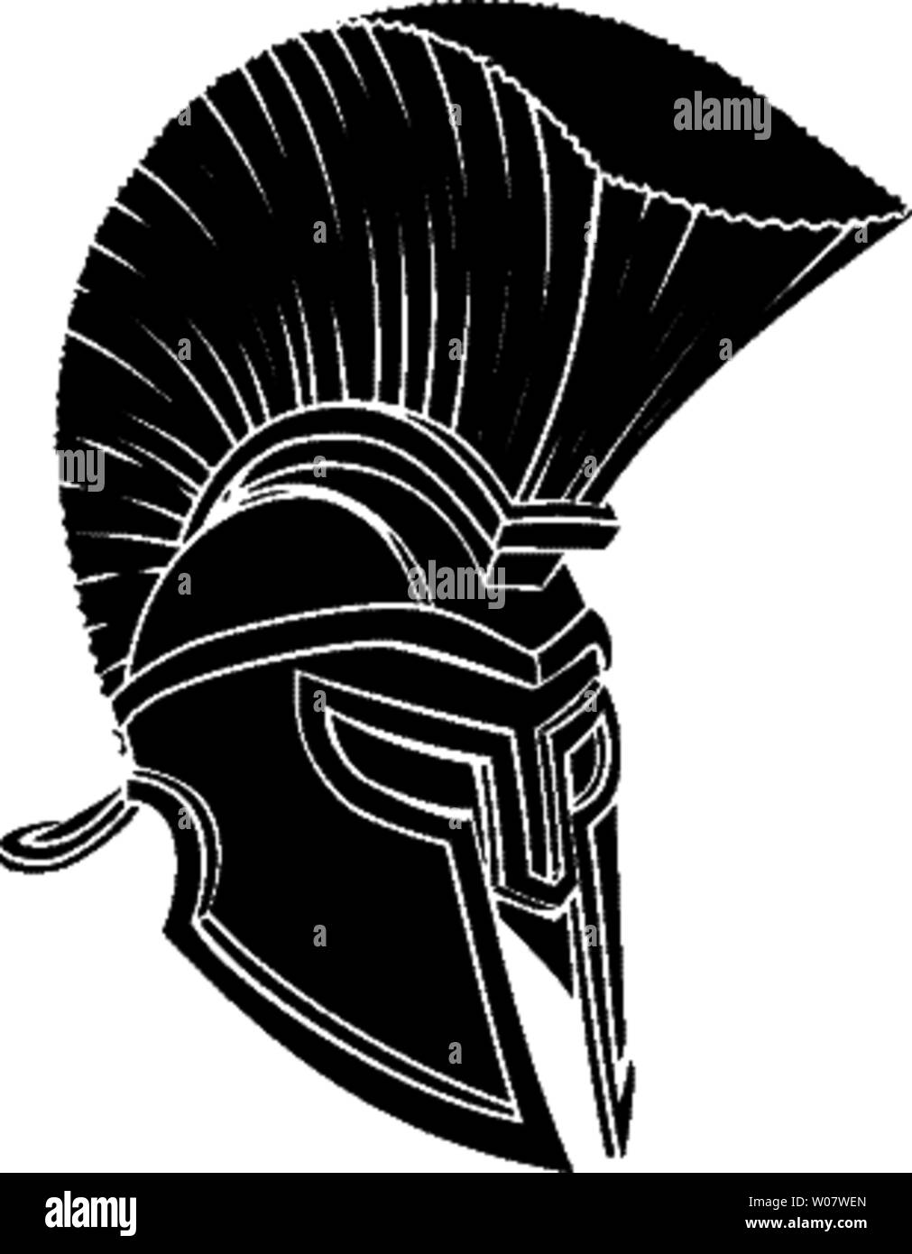 Gladiator Spartan Trojan Roman Helmet Stock Vector