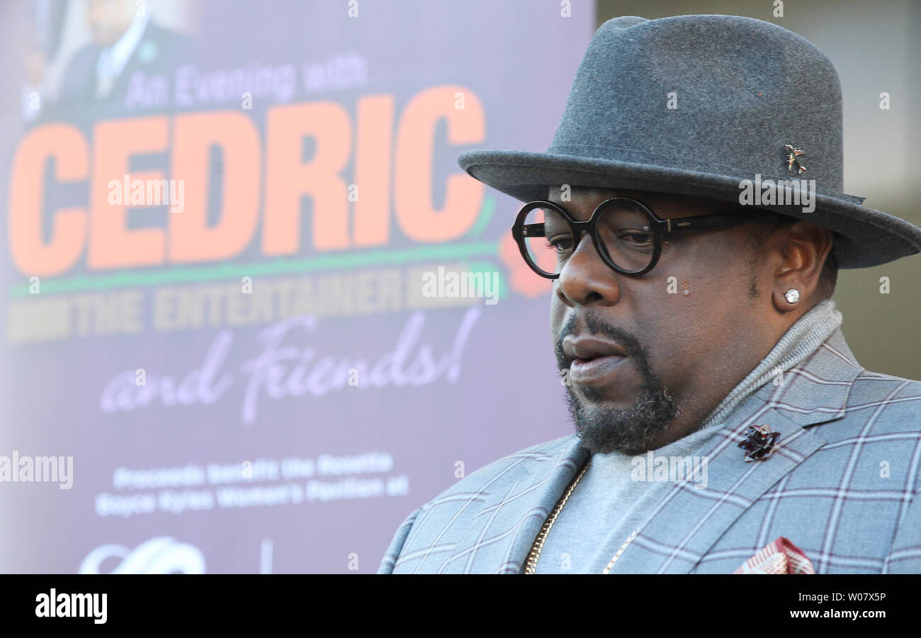 Comedian Cedric the Entertainer, collects his thoughts as a tear rolls down his face during the dedication of  the Rosetta Boyce Kyle Women's Pavilion at St. Mary's Hospital in Richmond Heights, Missouri on October 21, 2016. The center is named in honor of Cedric's mother, who passed away in June of 2015, after battling cancer at this location. Photo by Bill Greenblatt/UPI Stock Photo