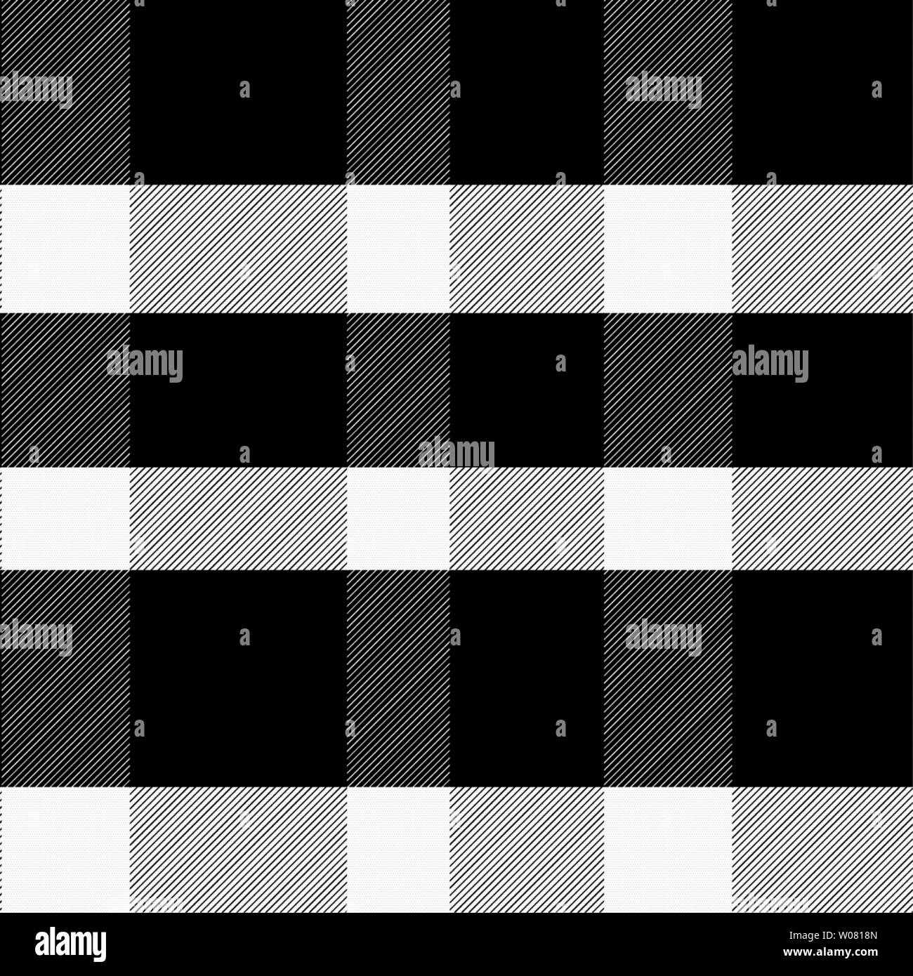 Tartan Pattern in Black White . Texture for plaid, tablecloths, clothes, shirts, dresses, paper, bedding, blankets, quilts and other textile products. Stock Vector