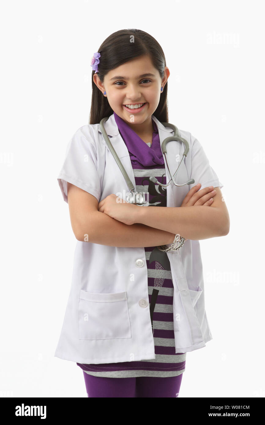 Portrait indian girl dressed doctor hi-res stock photography and images -  Alamy